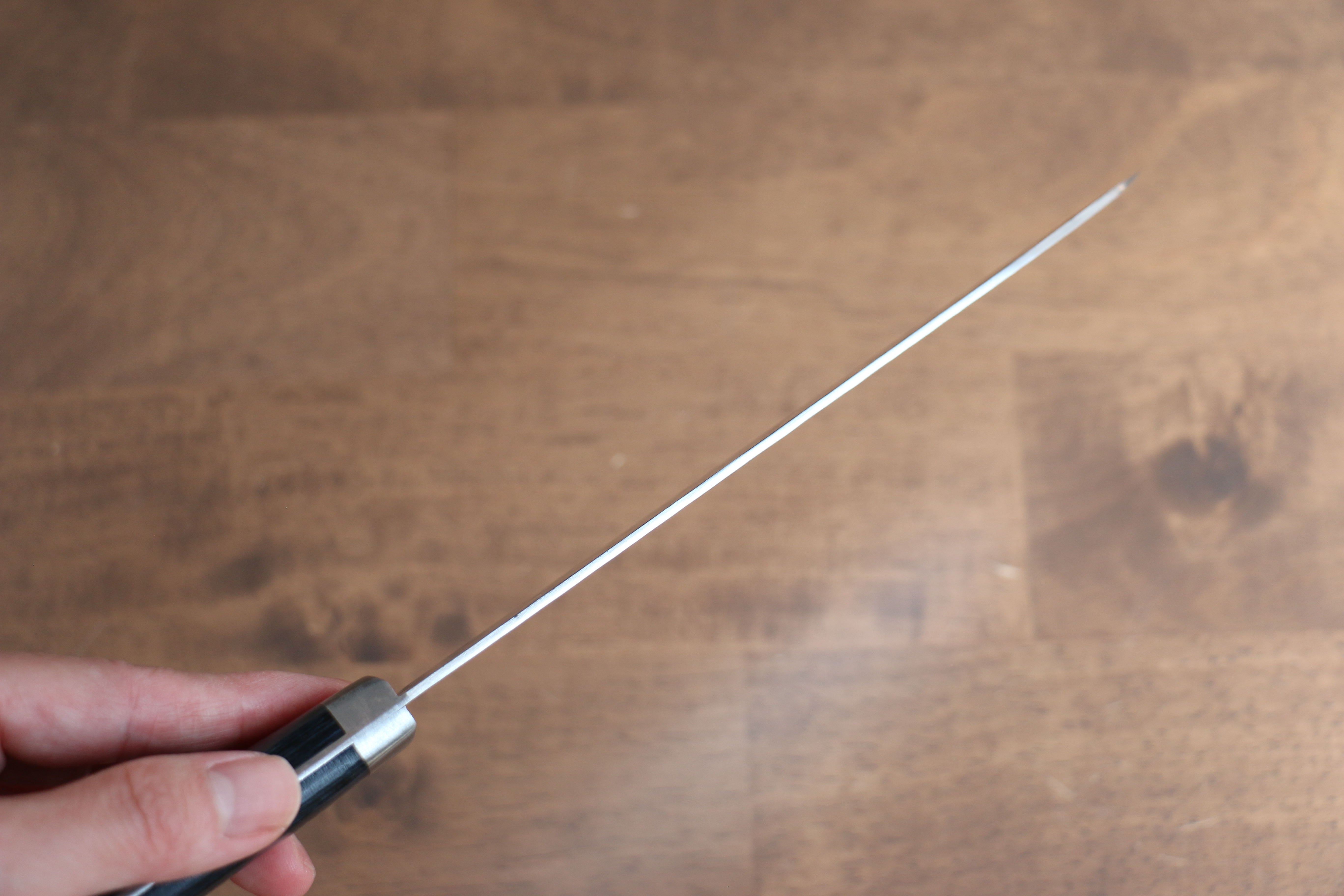 Kunihira Kokuryu VG10 Hammered Damascus Santoku 170mm Navy blue Pakka wood Handle - Japanny - Best Japanese Knife