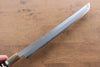 Jikko Shiko White Steel Sakimaru Yanagiba  300mm Ebony with Double Ring Handle - Japanny - Best Japanese Knife