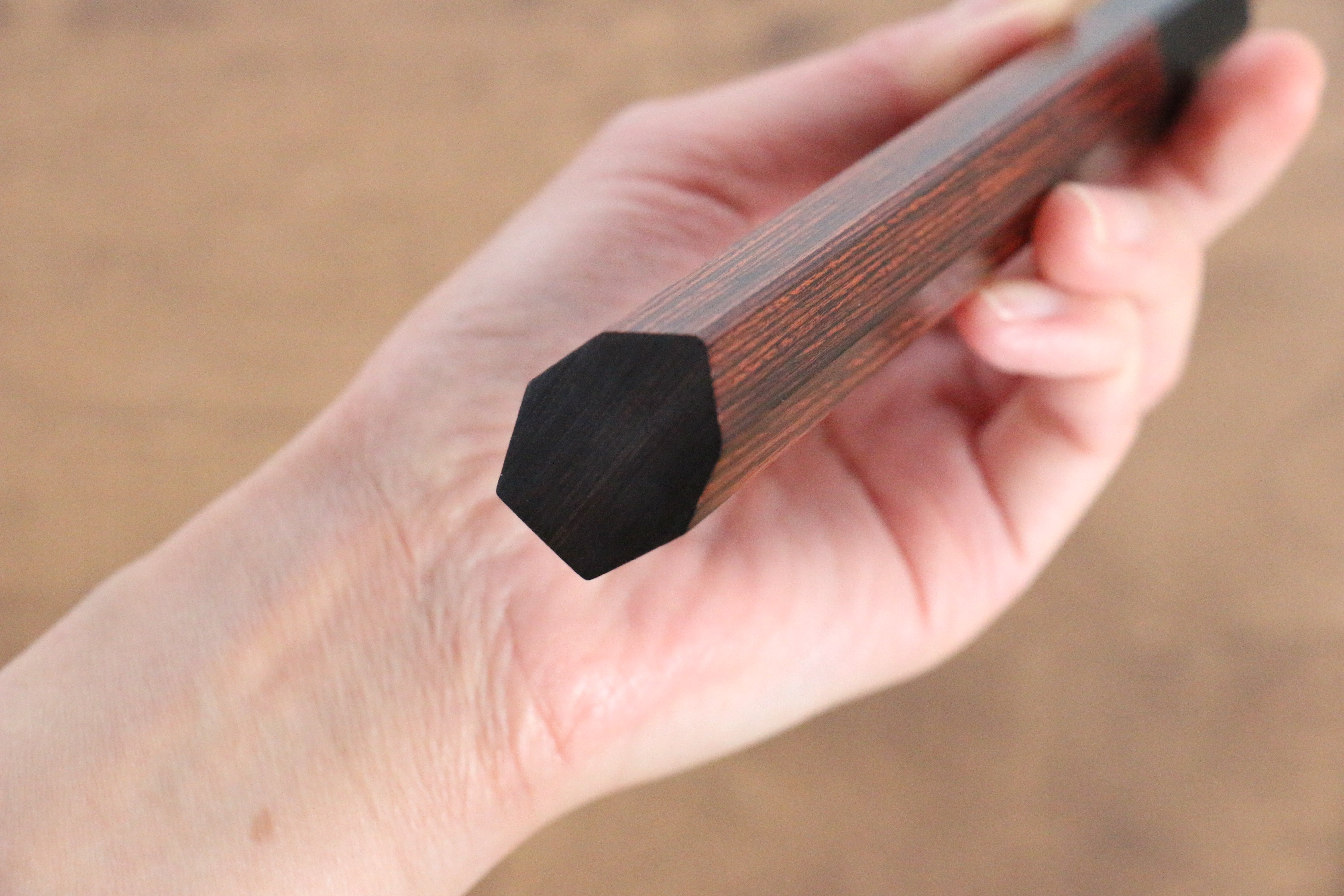 Seki Kanetsugu Heptagon Wood VG10 Hammered Petty Knife & Gyuto & Bread Knife Set - Japanny - Best Japanese Knife