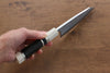 Jikko Shiko Blue Steel Kiritsuke Deba  120mm Ebony with Double Ring Handle - Japanny - Best Japanese Knife