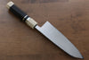 Jikko Shiko Blue Steel Kiritsuke Deba  180mm Ebony with Double Ring Handle - Japanny - Best Japanese Knife