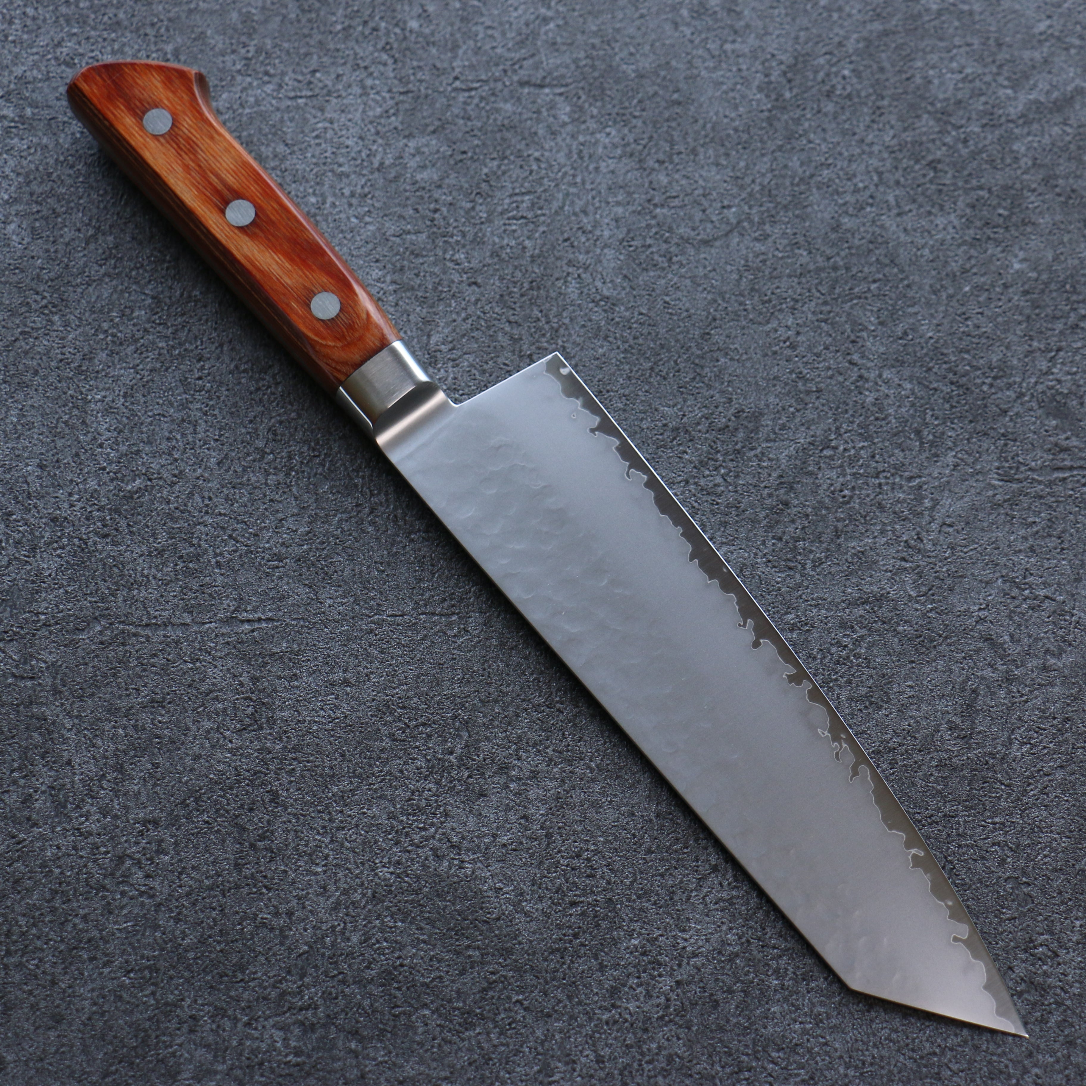 Sakai Takayuki VG5 Hammered Kiritsuke Gyuto 190mm Brown Pakka wood Handle - Japanny - Best Japanese Knife