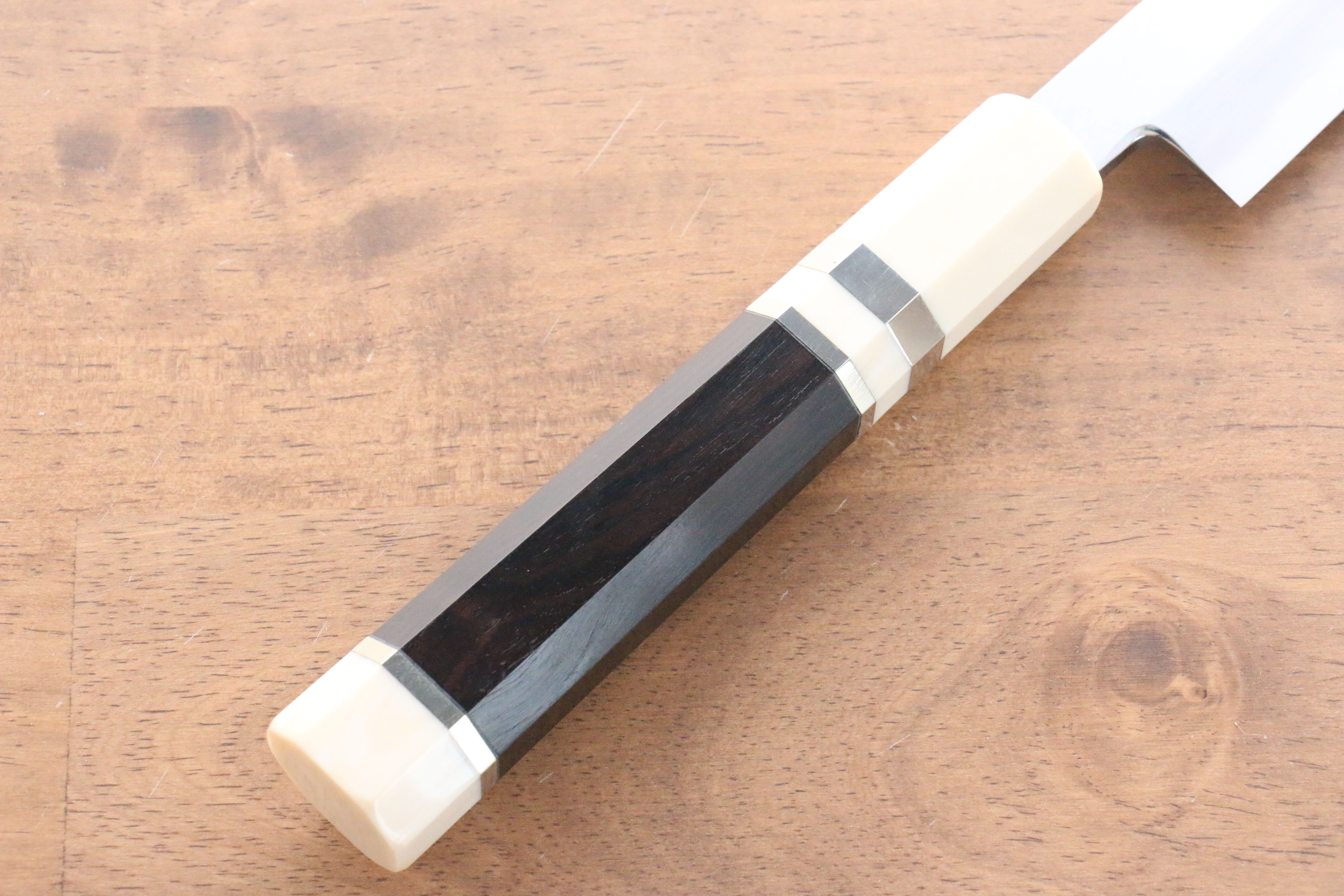 Jikko Shiko Blue Steel Sakimaru Yanagiba  300mm Ebony with Double Ring Handle - Japanny - Best Japanese Knife