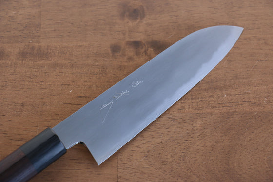 Jikko White Steel No.2 Santoku  180mm Shitan Handle - Japanny - Best Japanese Knife