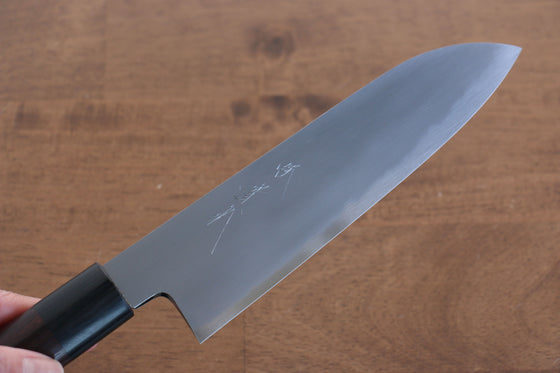 Jikko White Steel No.2 Santoku  180mm Shitan Handle - Japanny - Best Japanese Knife