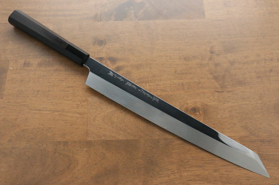 Sakai Takayuki Hien Blue Steel No.2 Honyaki Mirrored Finish Kiritsuke Yanagiba 300mm Ebony Wood Handle with Sheath - Japanny - Best Japanese Knife