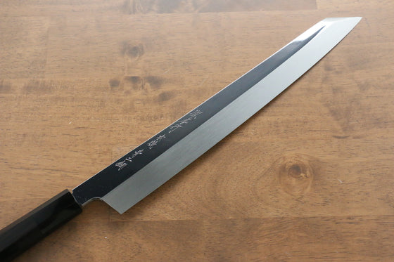 Sakai Takayuki Hien Blue Steel No.2 Honyaki Mirrored Finish Kiritsuke Yanagiba 300mm Ebony Wood Handle with Sheath - Japanny - Best Japanese Knife