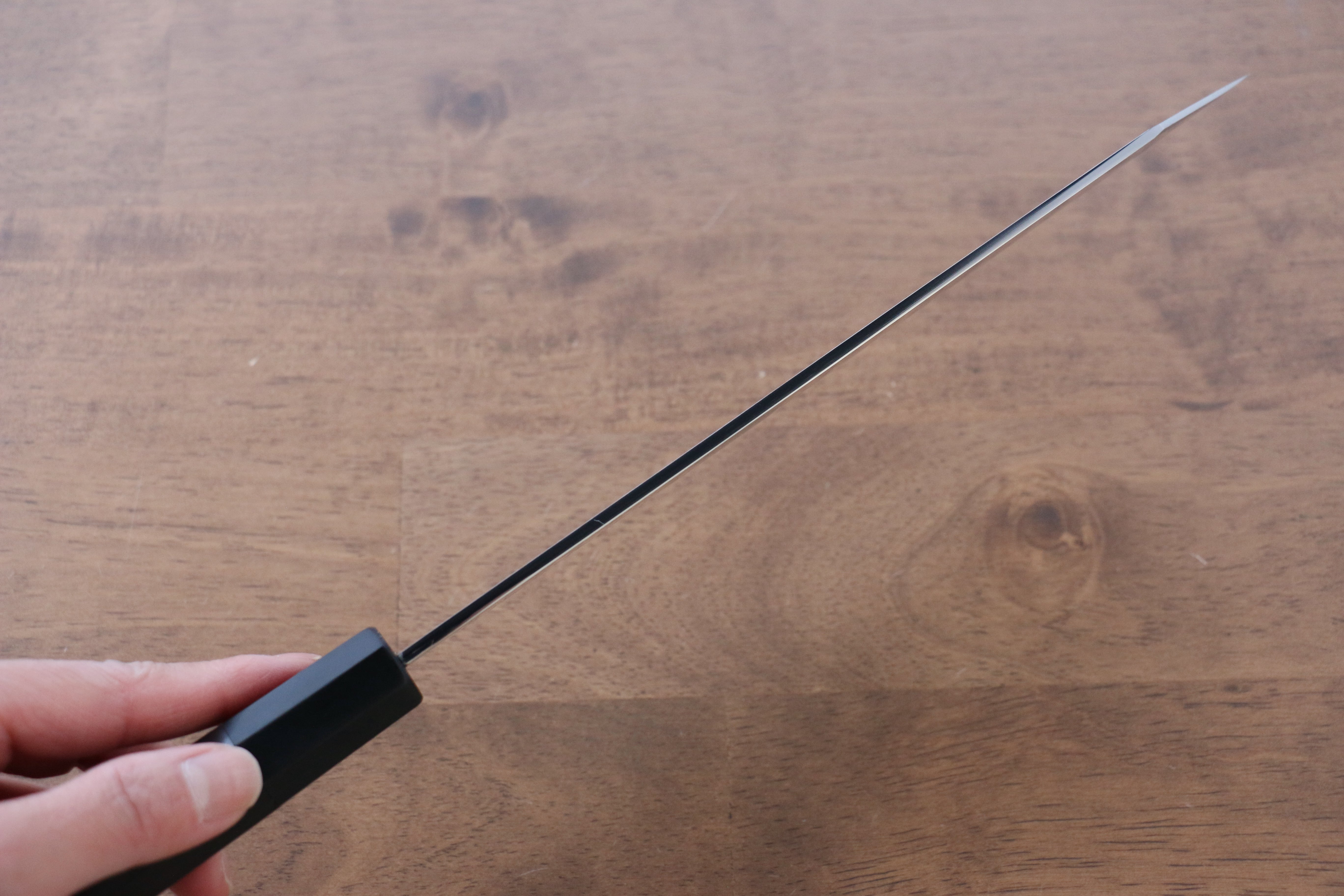 Jikko Honyaki White Steel No.3 Kasumitogi Kiritsuke Gyuto  210mm Ebony Wood Handle - Japanny - Best Japanese Knife