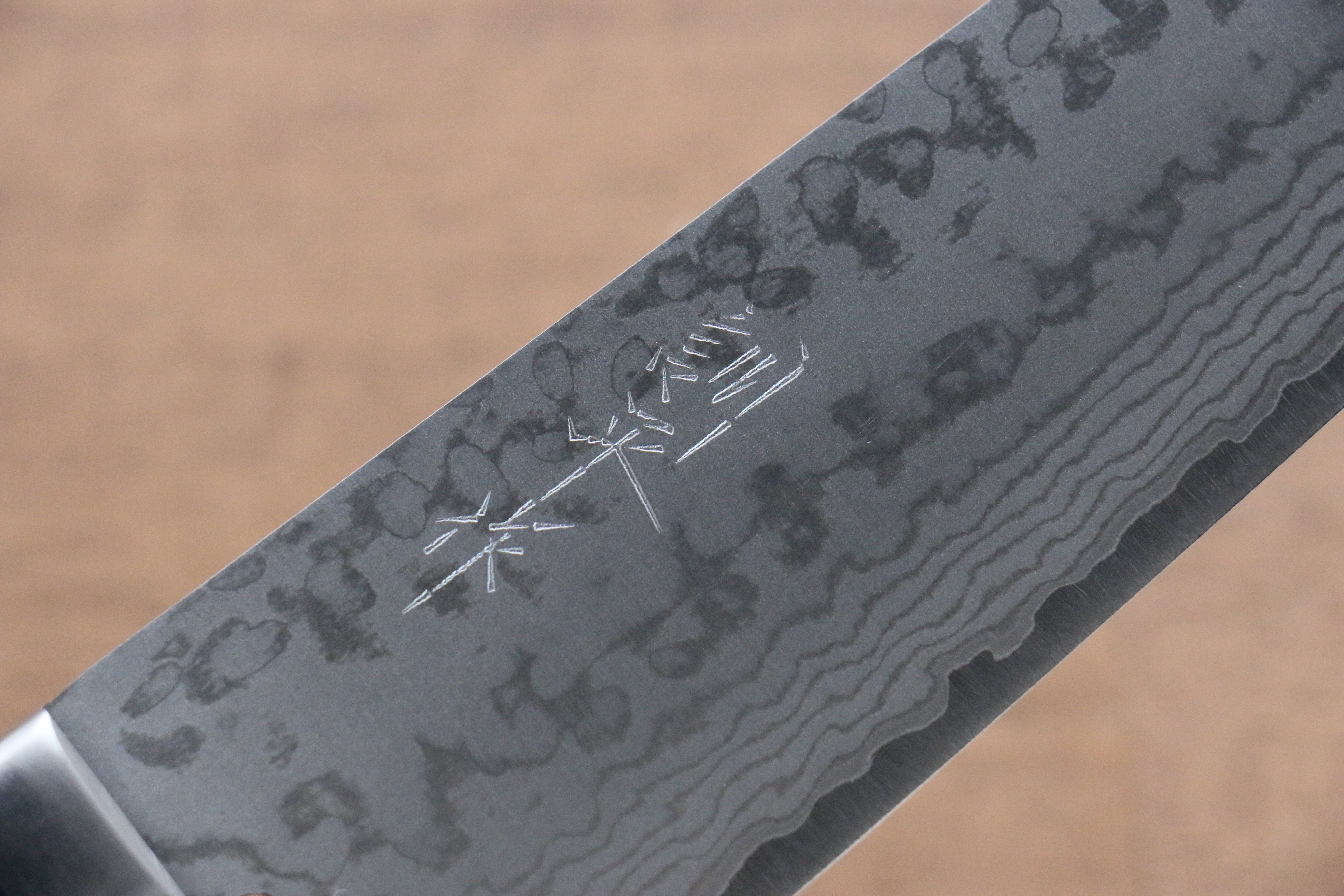 Kunihira Sairyu VG10 Damascus Santoku 170mm Blue Pakka wood Handle - Japanny - Best Japanese Knife