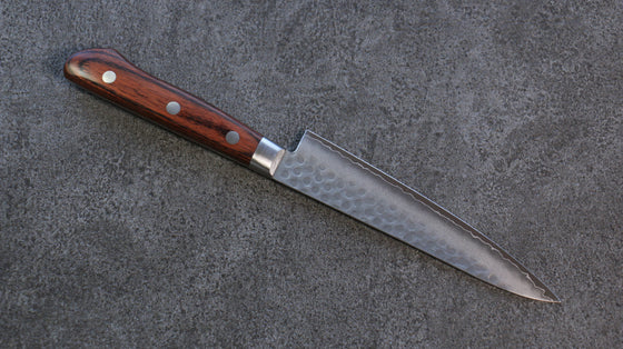 Seisuke Swedish Steel-stn Hammered Petty-Utility 150mm Mahogany Handle - Japanny - Best Japanese Knife