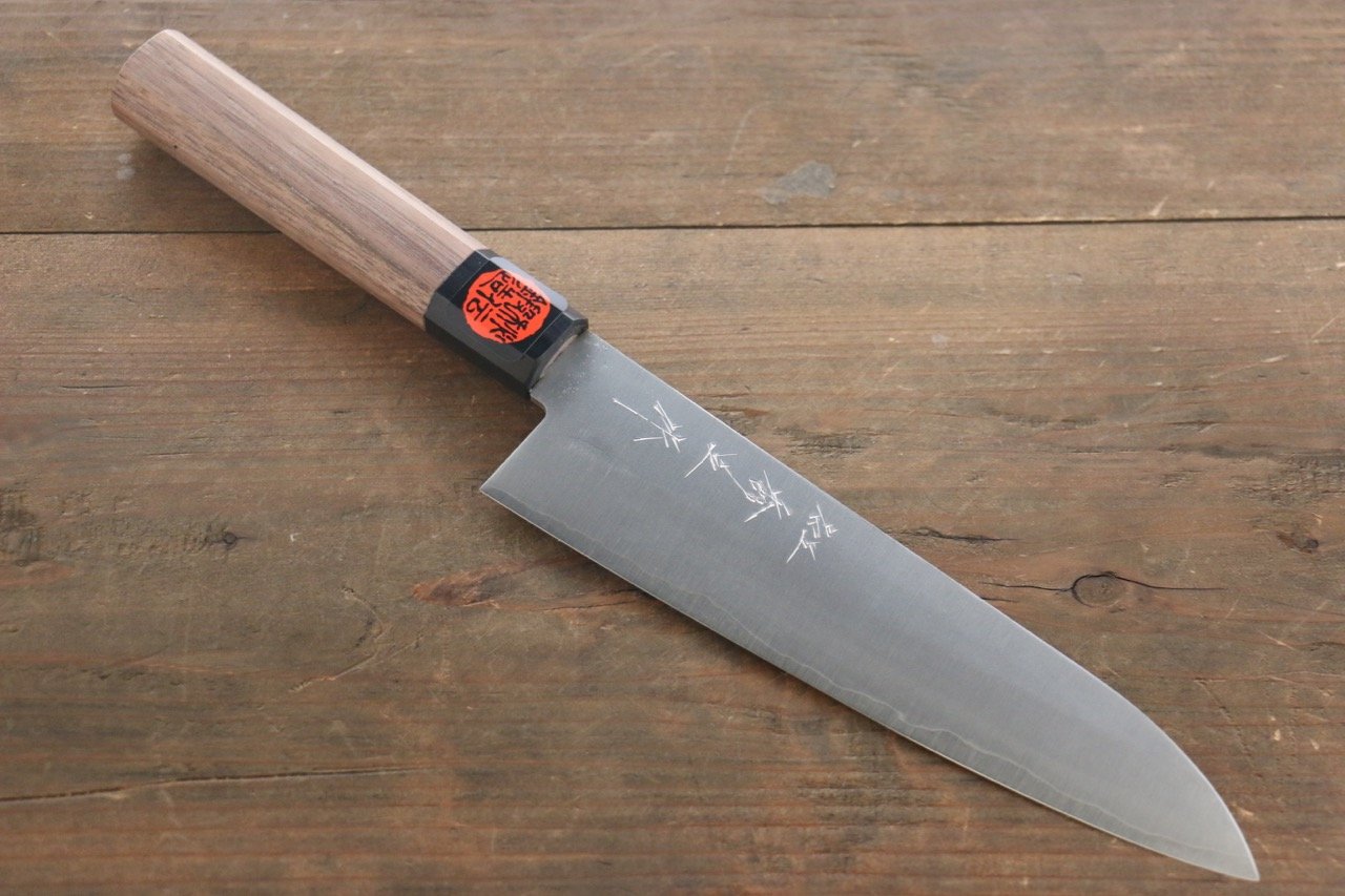 Shigeki Tanaka Silver Steel No.3 Nashiji Gyuto  180mm Walnut Handle - Japanny - Best Japanese Knife