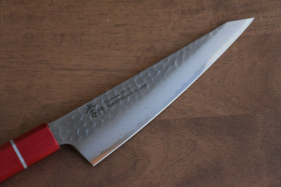 Sakai Takayuki VG10 33 Layer Damascus Sabaki 180mm Live oak Lacquered (Kouseki) Handle - Japanny - Best Japanese Knife