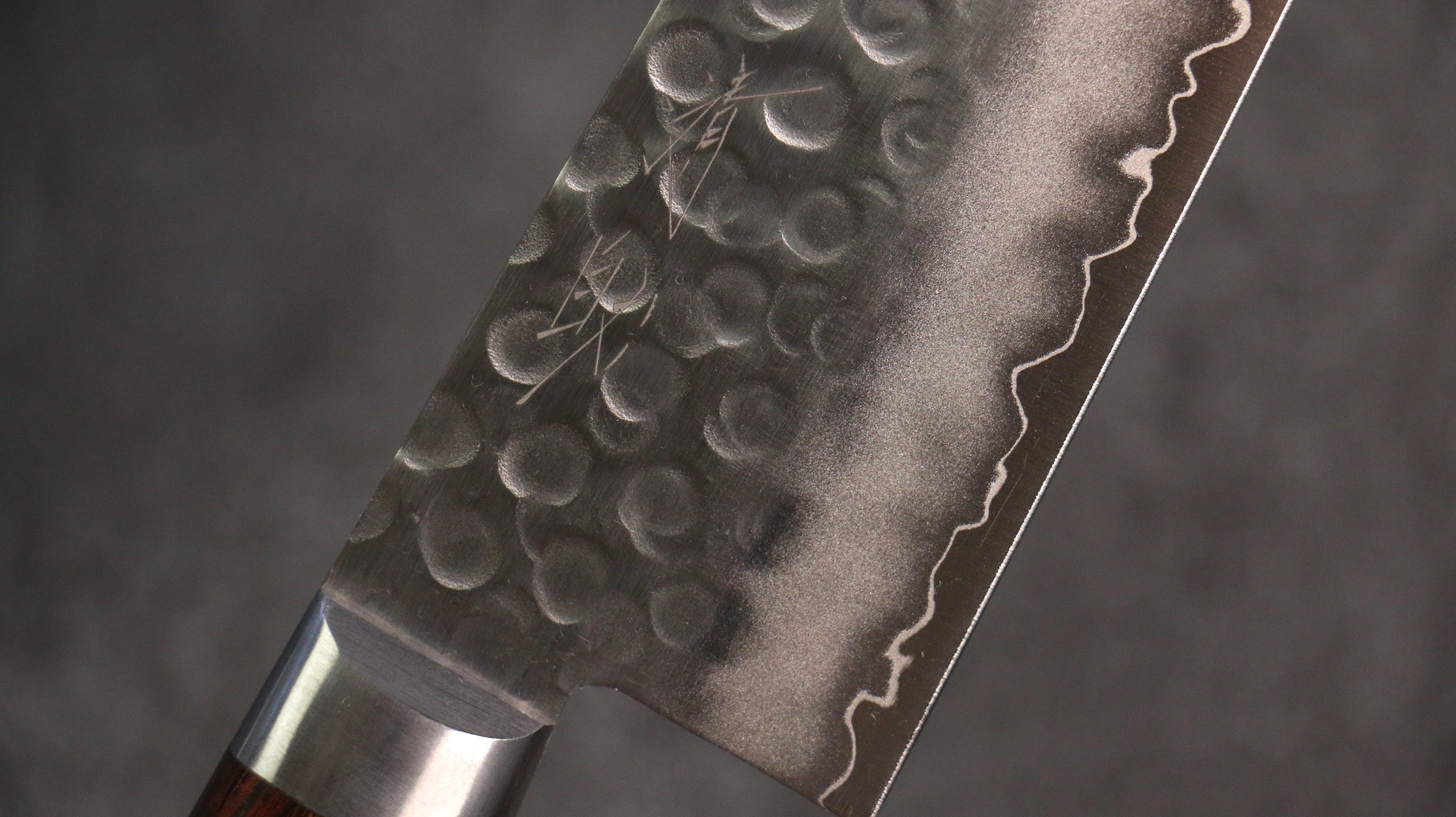 Seisuke Swedish Steel-stn Hammered Gyuto 210mm Mahogany Handle - Japanny - Best Japanese Knife