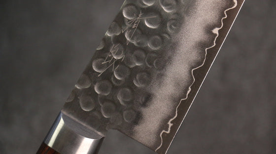 Seisuke Swedish Steel-stn Hammered Gyuto 210mm Mahogany Handle - Japanny - Best Japanese Knife