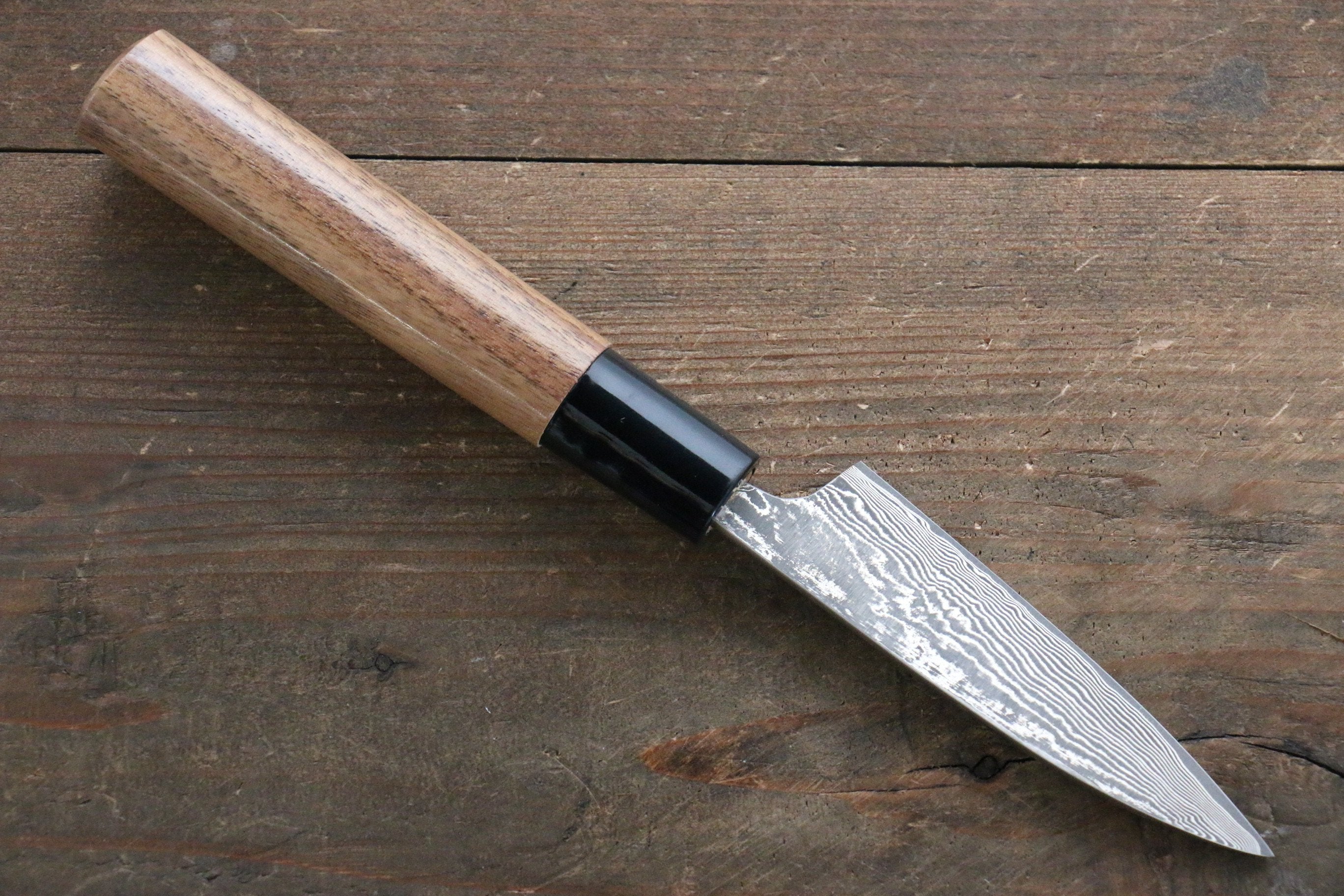 Shungo Ogata VG10 Damascus Petty-Utility 90mm Walnut Handle - Japanny - Best Japanese Knife
