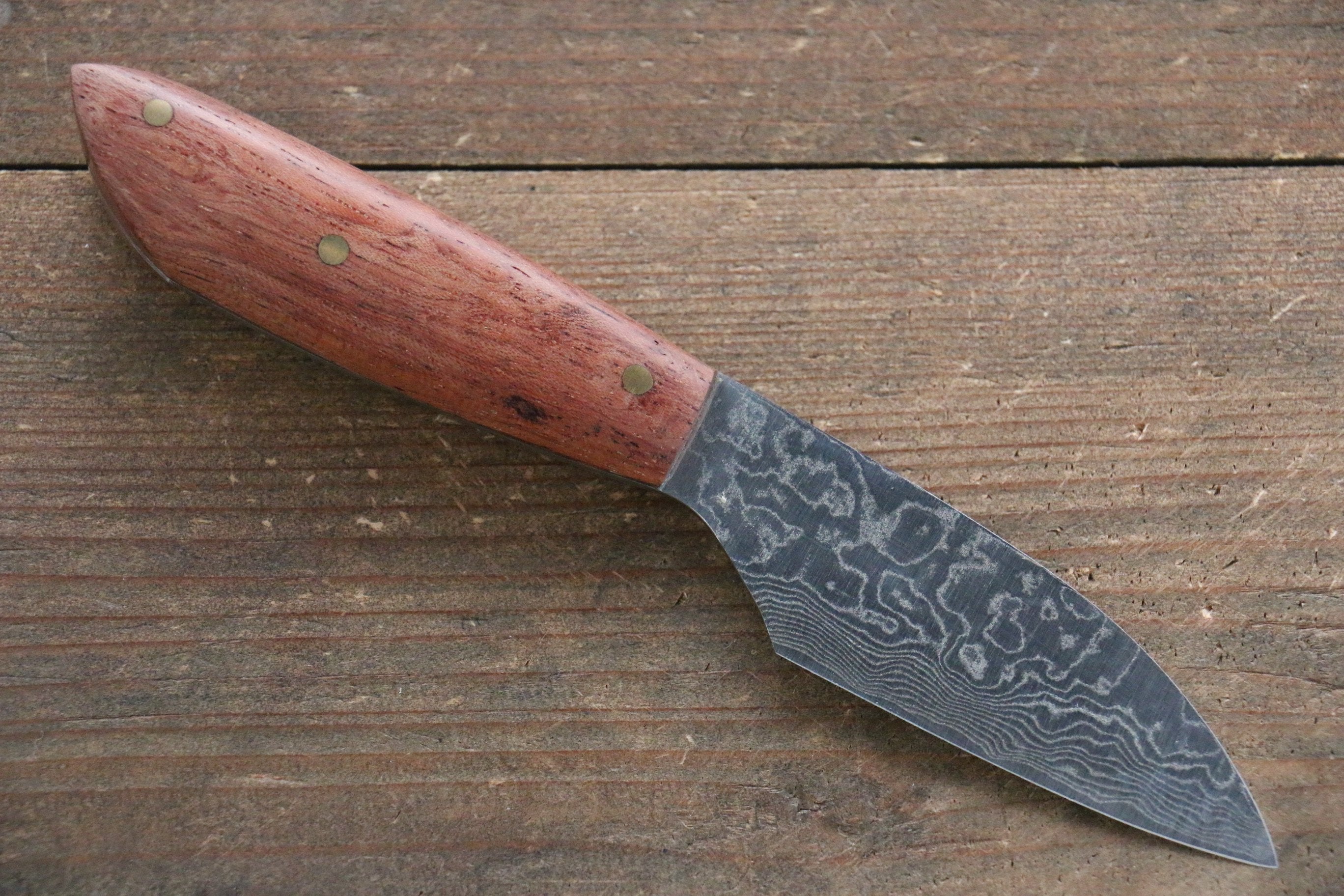 Shungo Ogata VG10 Damascus Mini Knife 60mm Bubinga Handle - Japanny - Best Japanese Knife