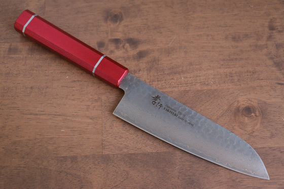 Sakai Takayuki VG10 33 Layer Damascus Santoku 170mm Live oak Lacquered (Kouseki) Handle - Japanny - Best Japanese Knife