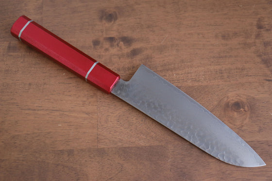 Sakai Takayuki VG10 33 Layer Damascus Santoku 170mm Live oak Lacquered (Kouseki) Handle - Japanny - Best Japanese Knife