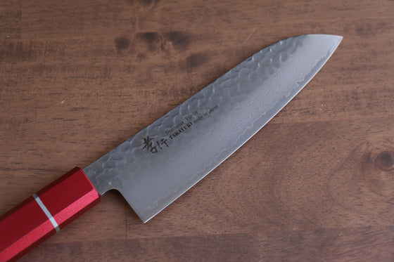 Sakai Takayuki VG10 33 Layer Damascus Santoku 170mm Live oak Lacquered (Kouseki) Handle - Japanny - Best Japanese Knife