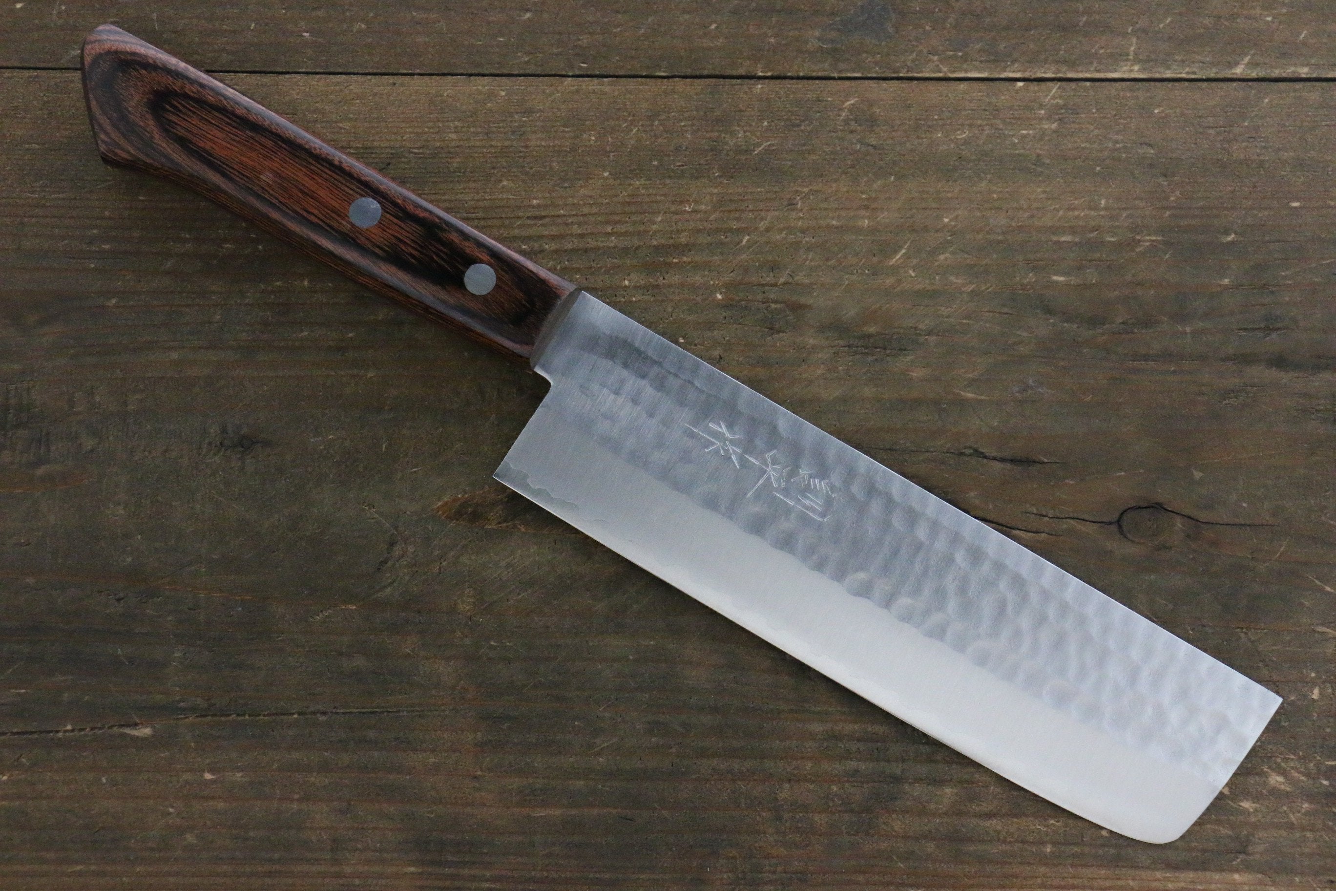 Kunihira VG1 Hammered Usuba 165mm Mahogany Handle (Super Deal) - Japanny - Best Japanese Knife