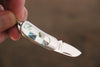 Moki Mini Pendant Pocket Knife w/ Checkered White Mother of Pearl and Abalone - Japanny - Best Japanese Knife