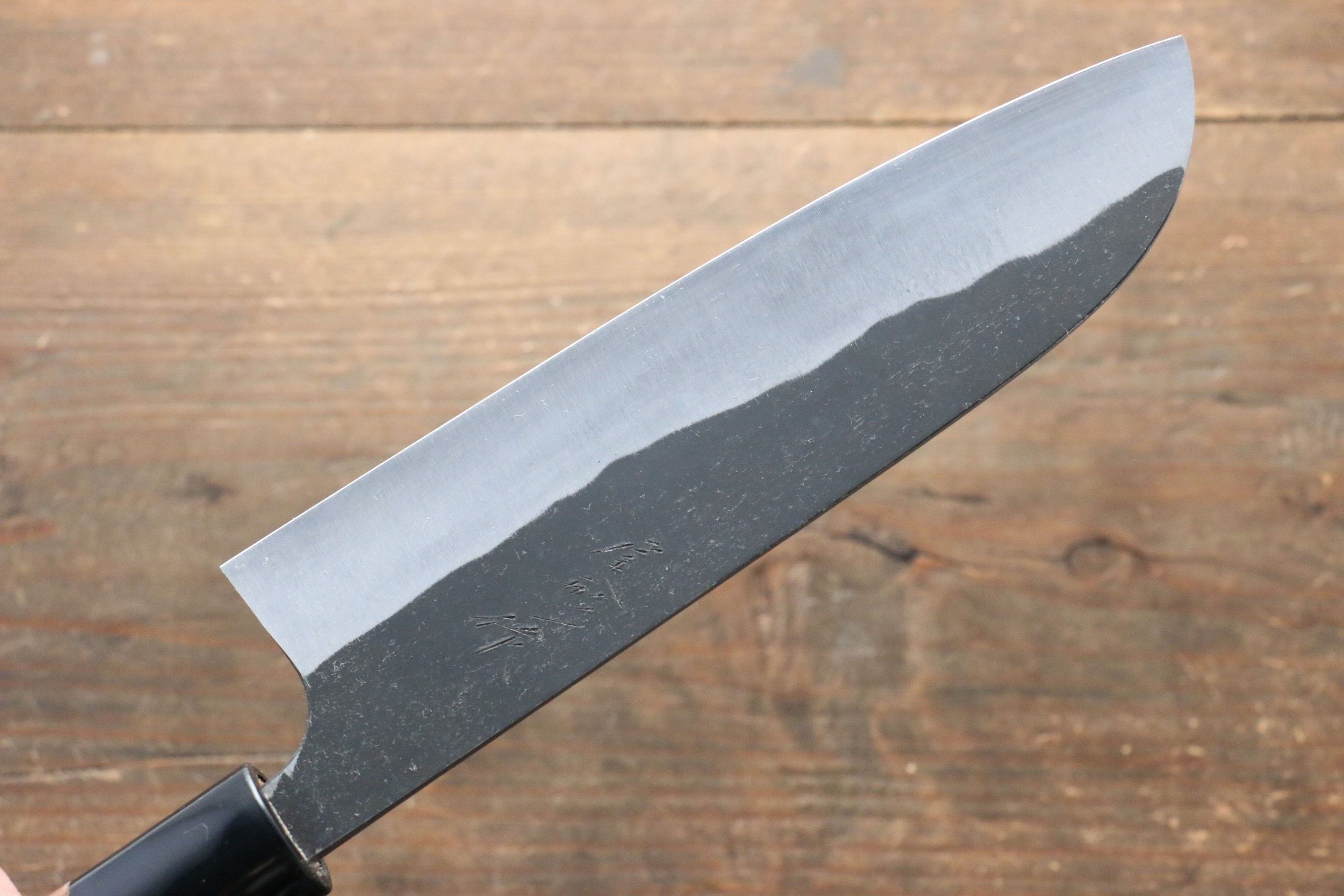 Shungo Ogata White Steel No.2 Black Finished Santoku 165mm Walnut Handle - Japanny - Best Japanese Knife