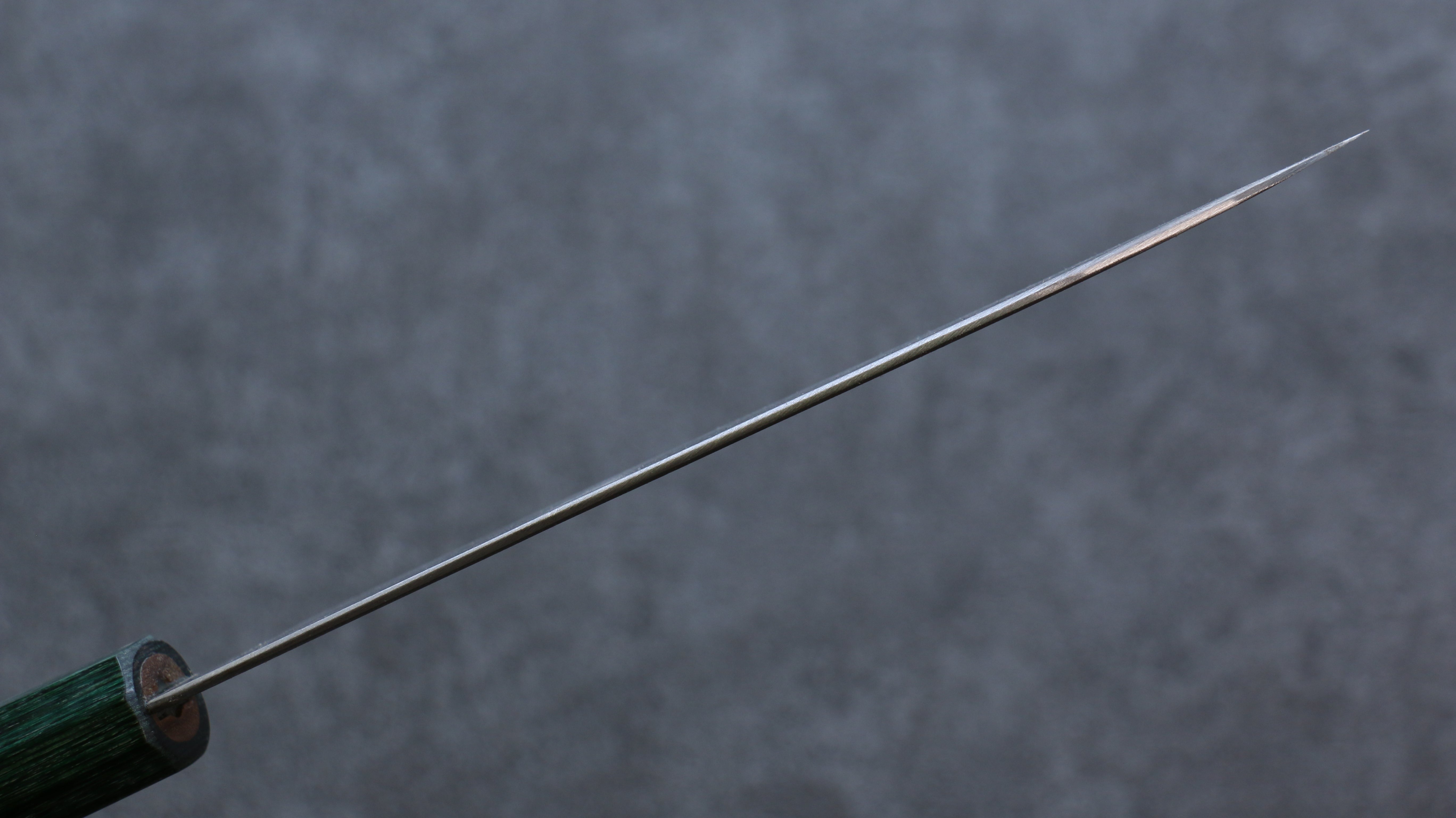 Seisuke Blue Super Hammered Santoku 165mm Walnut (With Double Green Pakka wood) Handle - Japanny - Best Japanese Knife