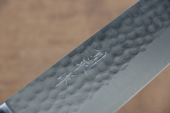 Kunihira VG1 Hammered Santoku 170mm Blue Pakka wood Handle - Japanny - Best Japanese Knife