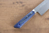 Kunihira VG1 Hammered Santoku 170mm Blue Pakka wood Handle - Japanny - Best Japanese Knife