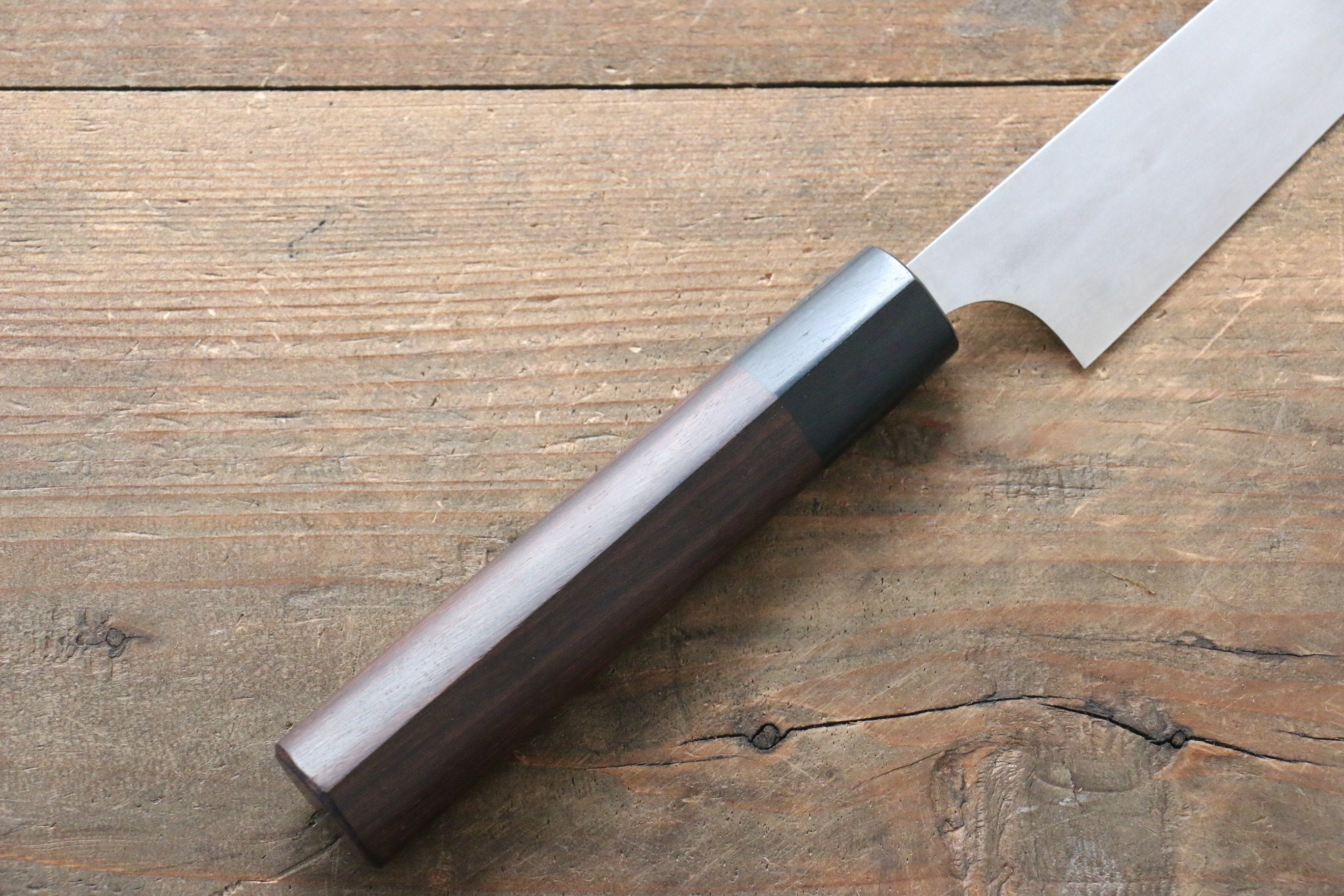 Shungo Ogata Silver Steel No.3 Damascus Petty-Utility 150mm Shitan Handle - Japanny - Best Japanese Knife