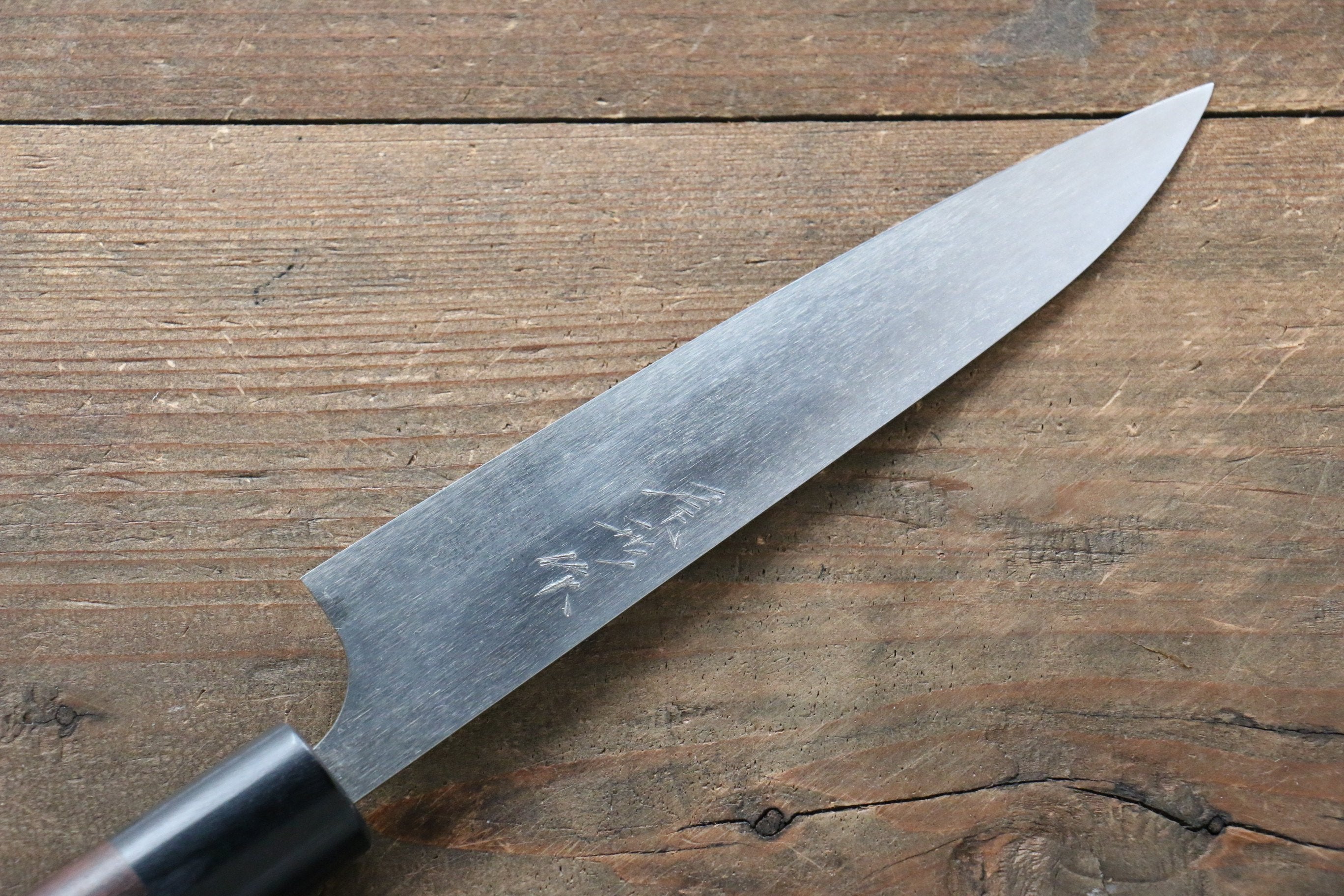 Shungo Ogata Silver Steel No.3 Damascus Petty-Utility 150mm Shitan Handle - Japanny - Best Japanese Knife