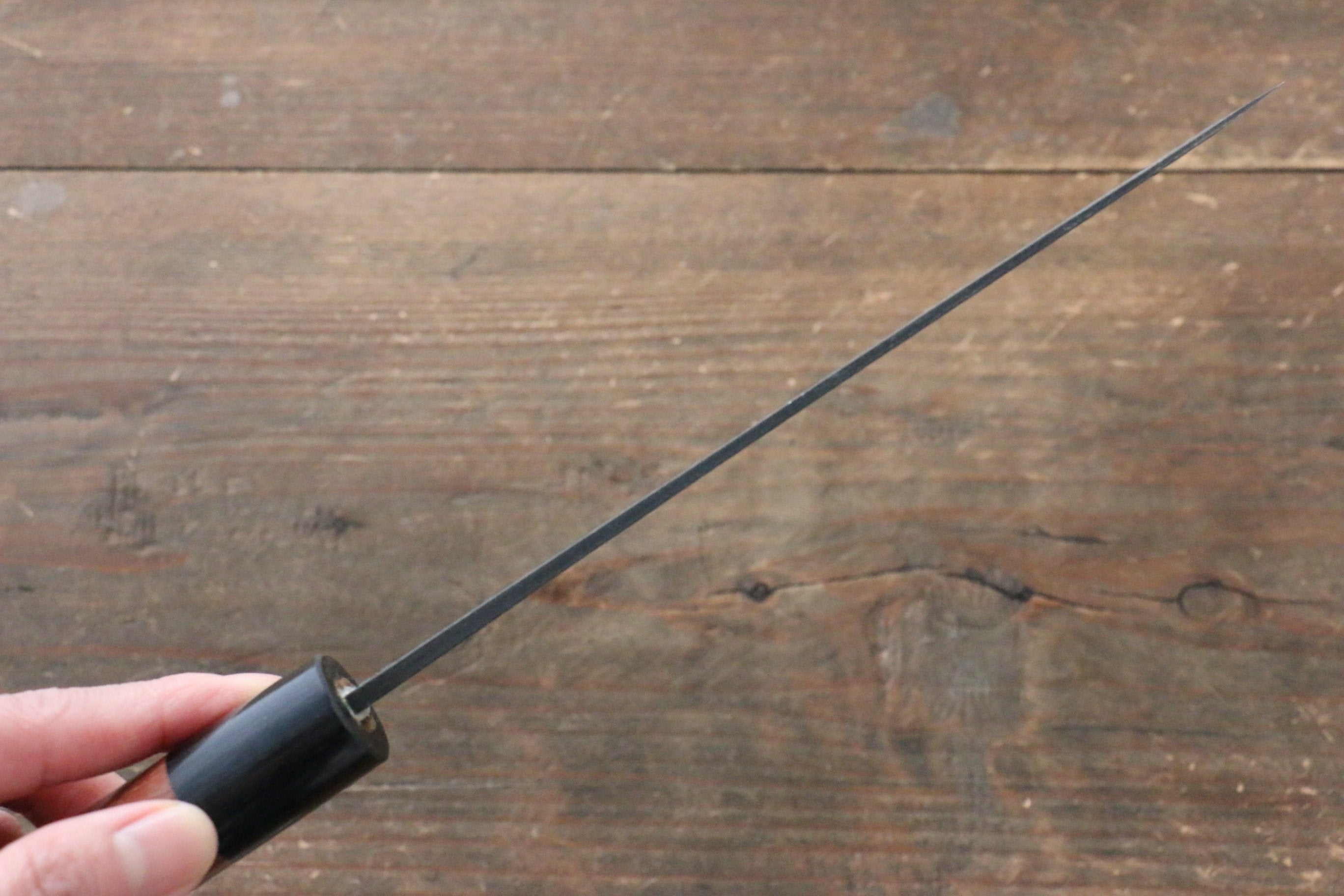 Shungo Ogata White Steel No.2 Kurouchi Damascus Santoku 165mm Jarrah Handle - Japanny - Best Japanese Knife