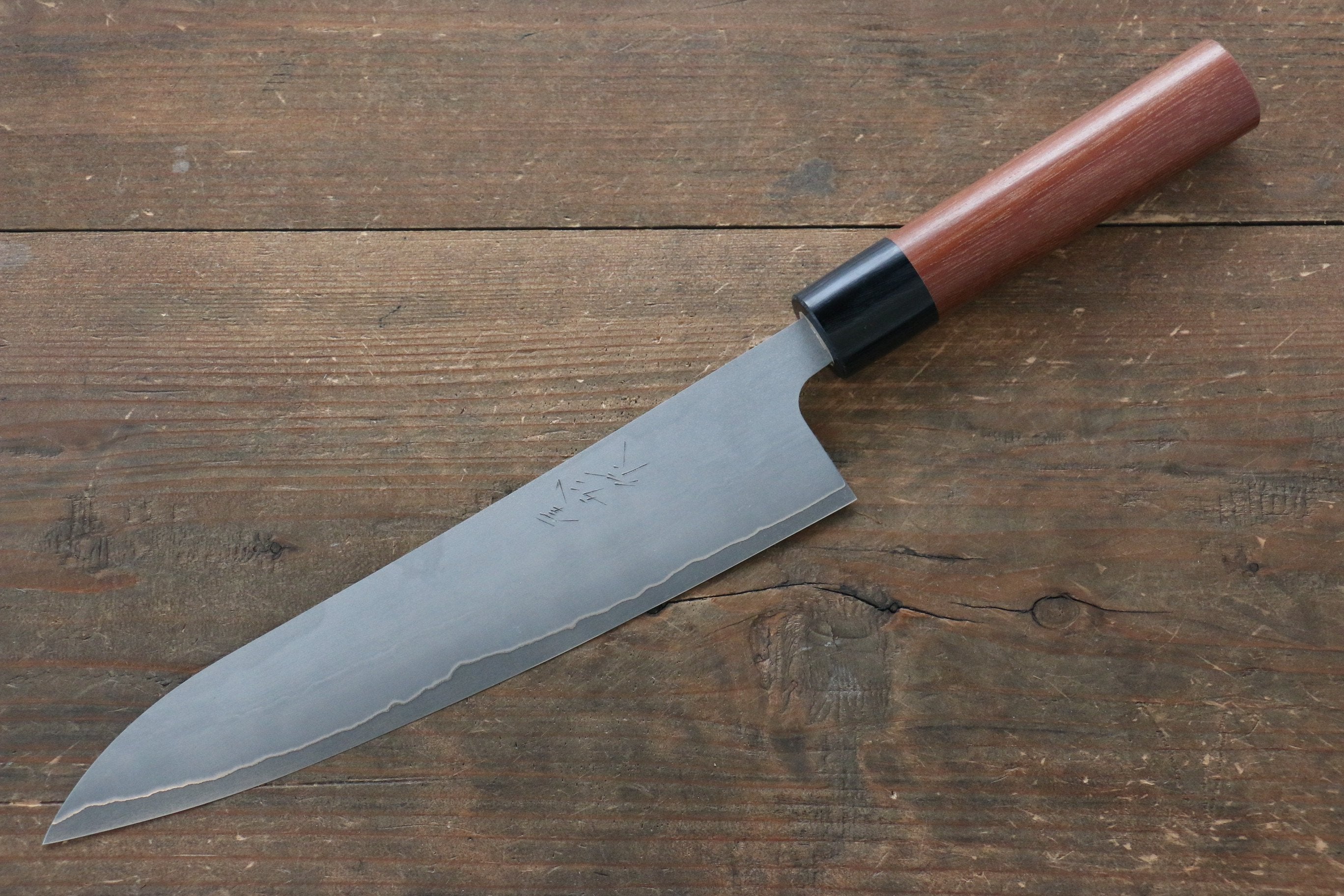 Shungo Ogata Silver Steel No.3 Damascus Black Finished Gyuto 210mm Jarrah Handle - Japanny - Best Japanese Knife
