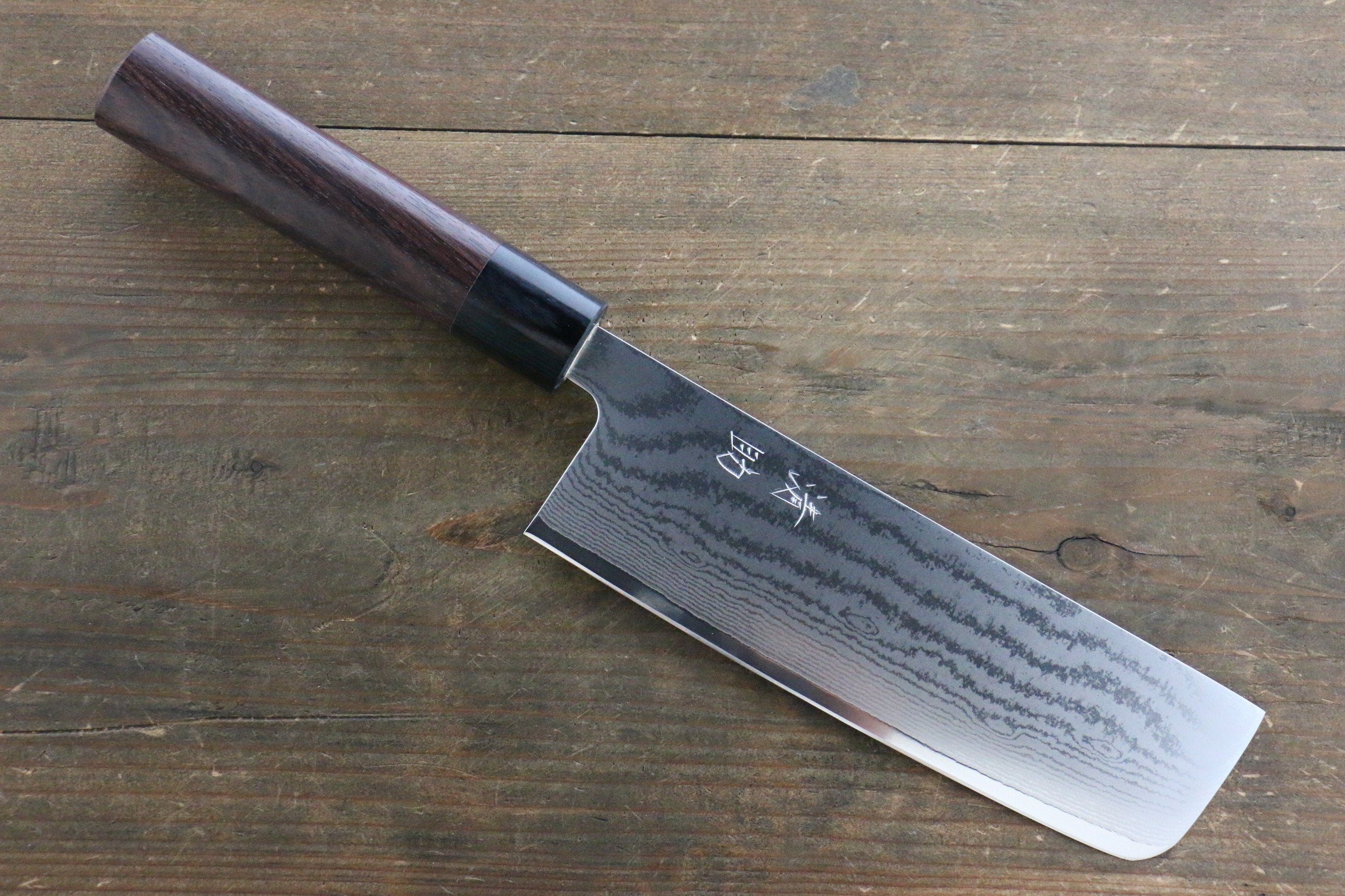 Seisuke VG10 63 Layer Damascus Usuba 165mm Shitan Handle - Japanny - Best Japanese Knife