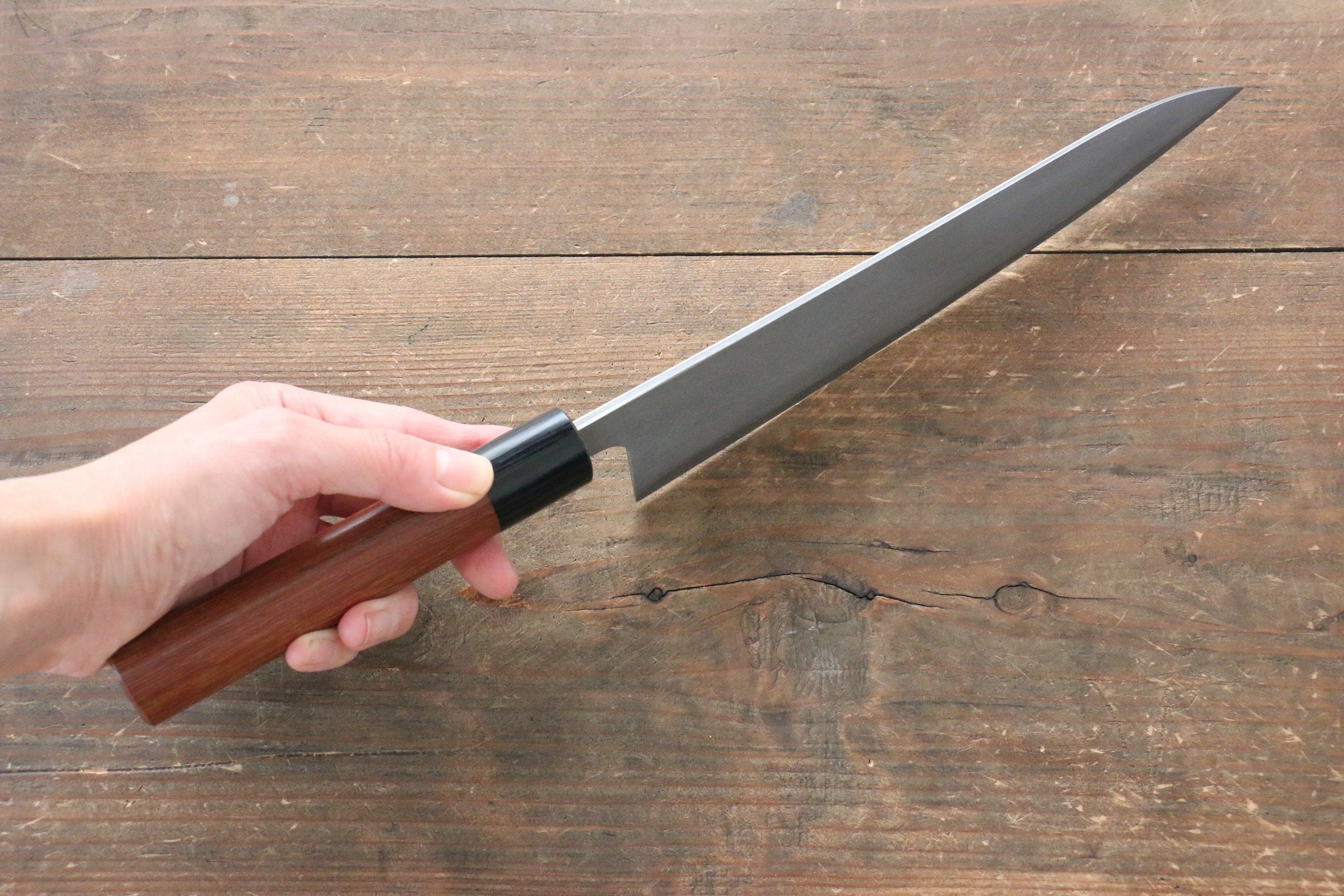 Shungo Ogata Silver Steel No.3 Damascus Black Finished Gyuto 210mm Jarrah Handle - Japanny - Best Japanese Knife