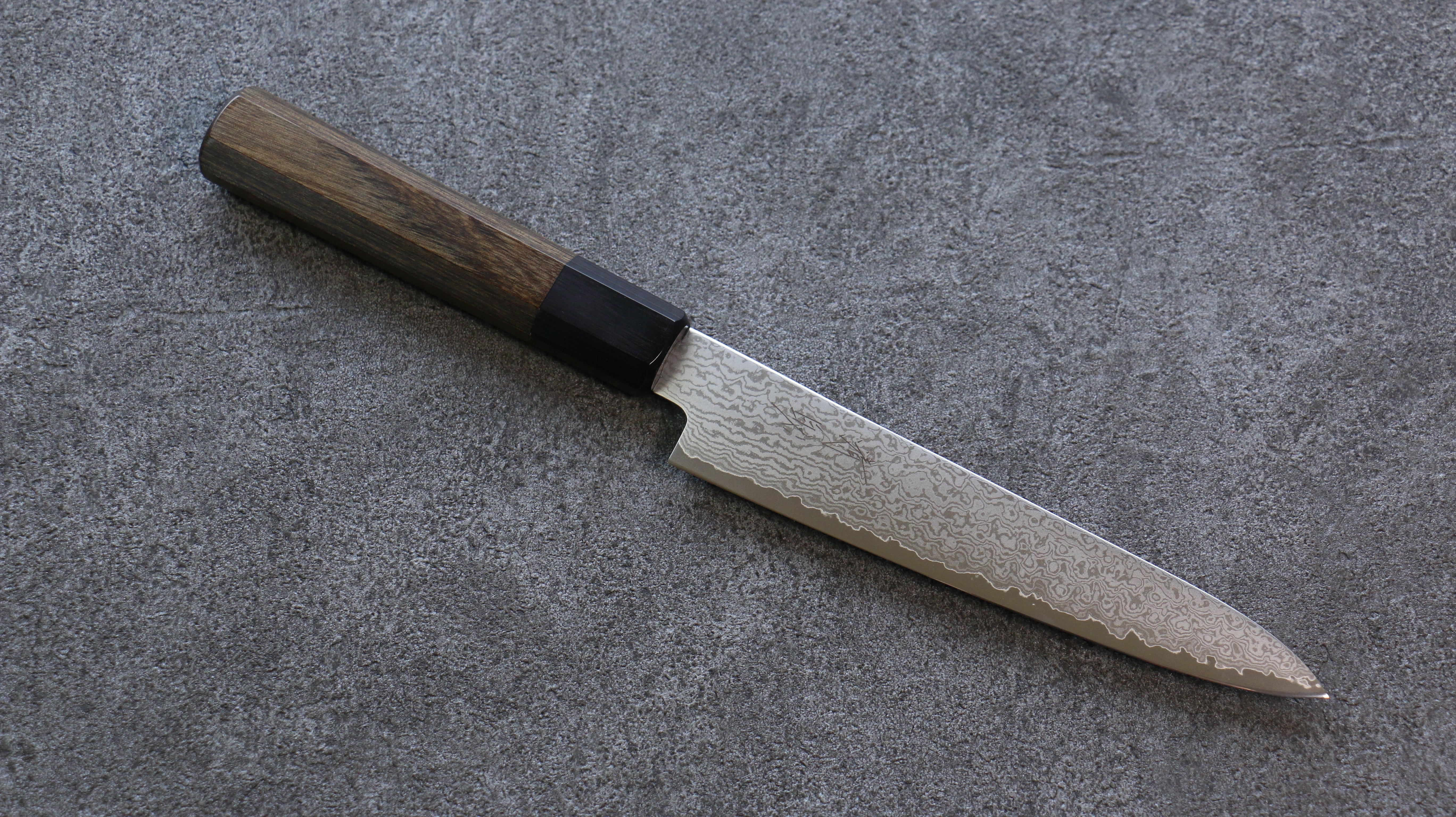 Seisuke VG10 Damascus Petty-Utility 150mm Gray Pakka wood Handle - Japanny - Best Japanese Knife