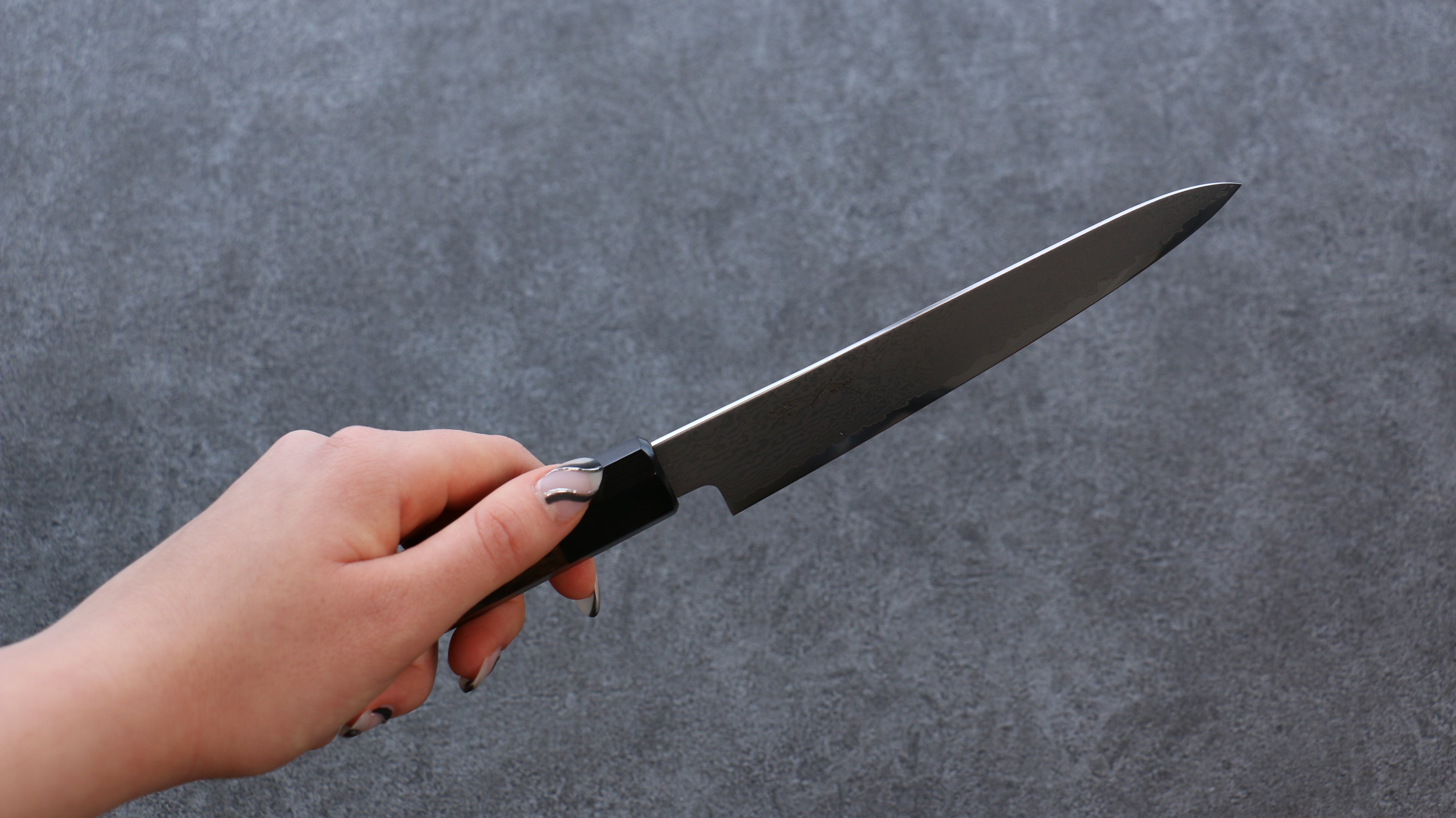 Seisuke VG10 Damascus Petty-Utility 150mm Gray Pakka wood Handle - Japanny - Best Japanese Knife