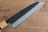 Seisuke Shitan Blue Super Hammered Kurouchi Santoku 170mm Shitan Handle - Japanny - Best Japanese Knife