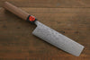 Shigeki Tanaka Blue Steel No.2 Damascus Nakiri 165mm Walnut Handle - Japanny - Best Japanese Knife