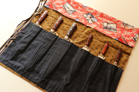 Japanese Style Knife Roll 7 Pockets - Japanny - Best Japanese Knife