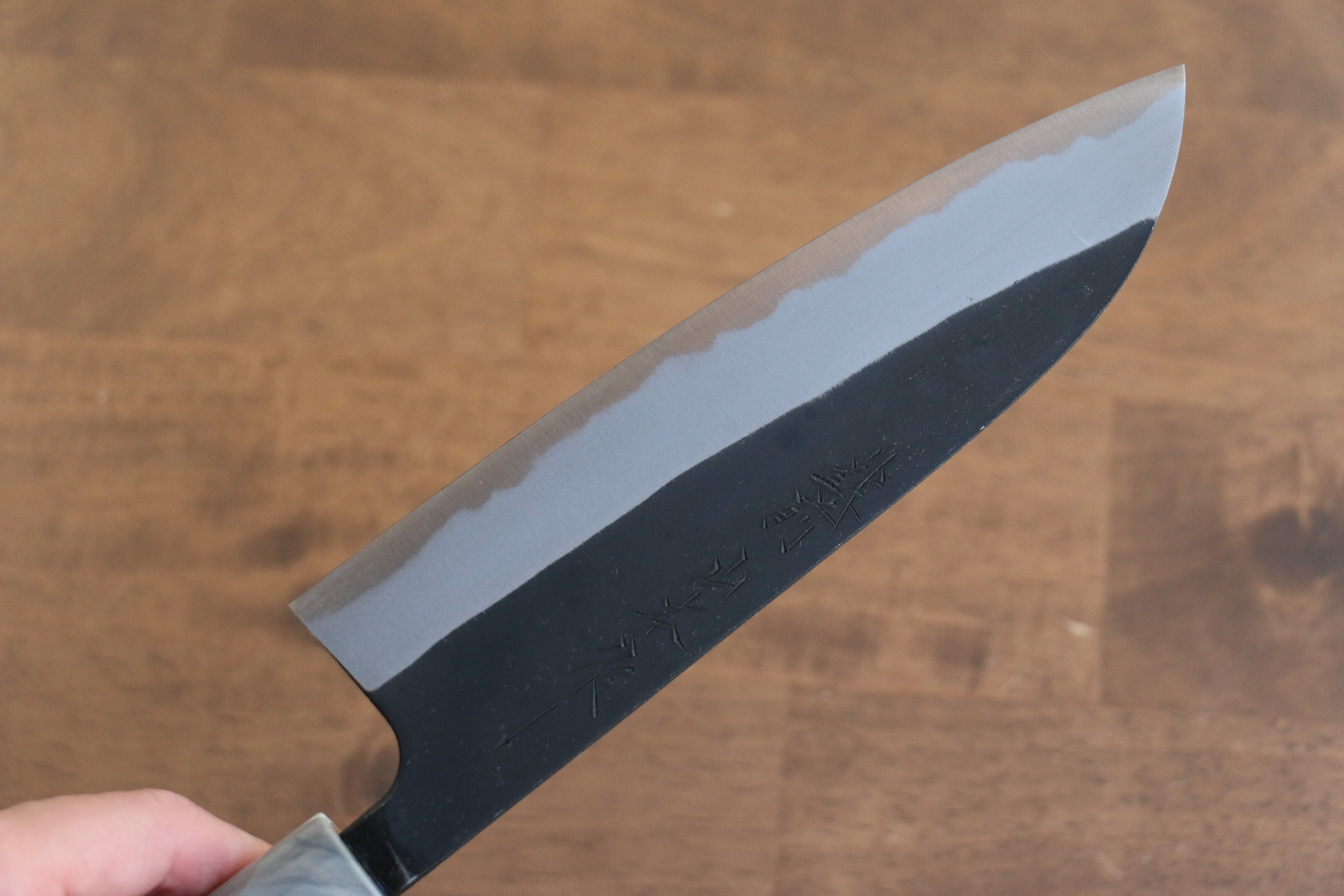 Nao Yamamoto White Steel No.2 Kurouchi Santoku 170mm Cherry Wood Handle - Japanny - Best Japanese Knife