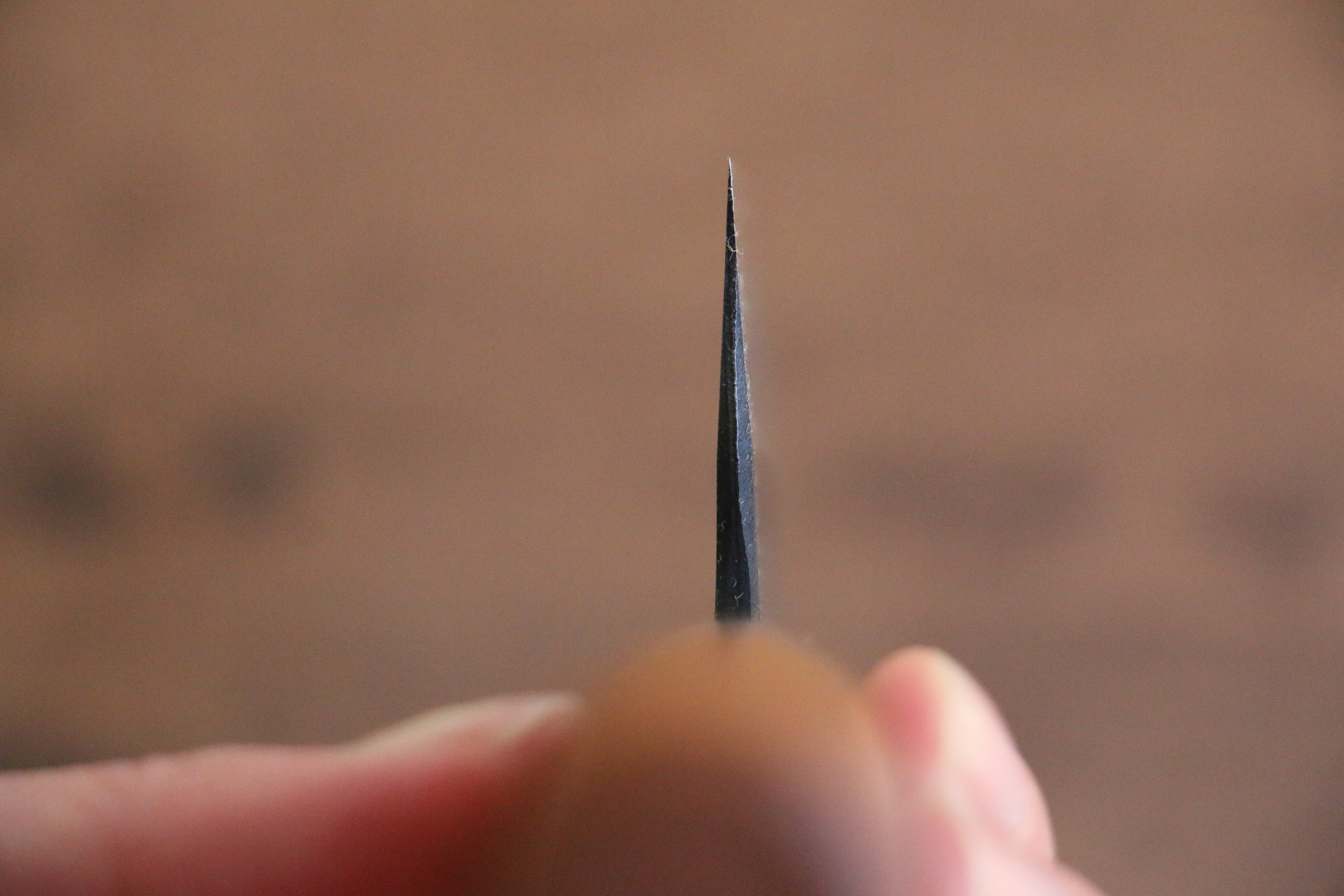 Nao Yamamoto White Steel No.2 Kurouchi Santoku 170mm Cherry Wood Handle - Japanny - Best Japanese Knife