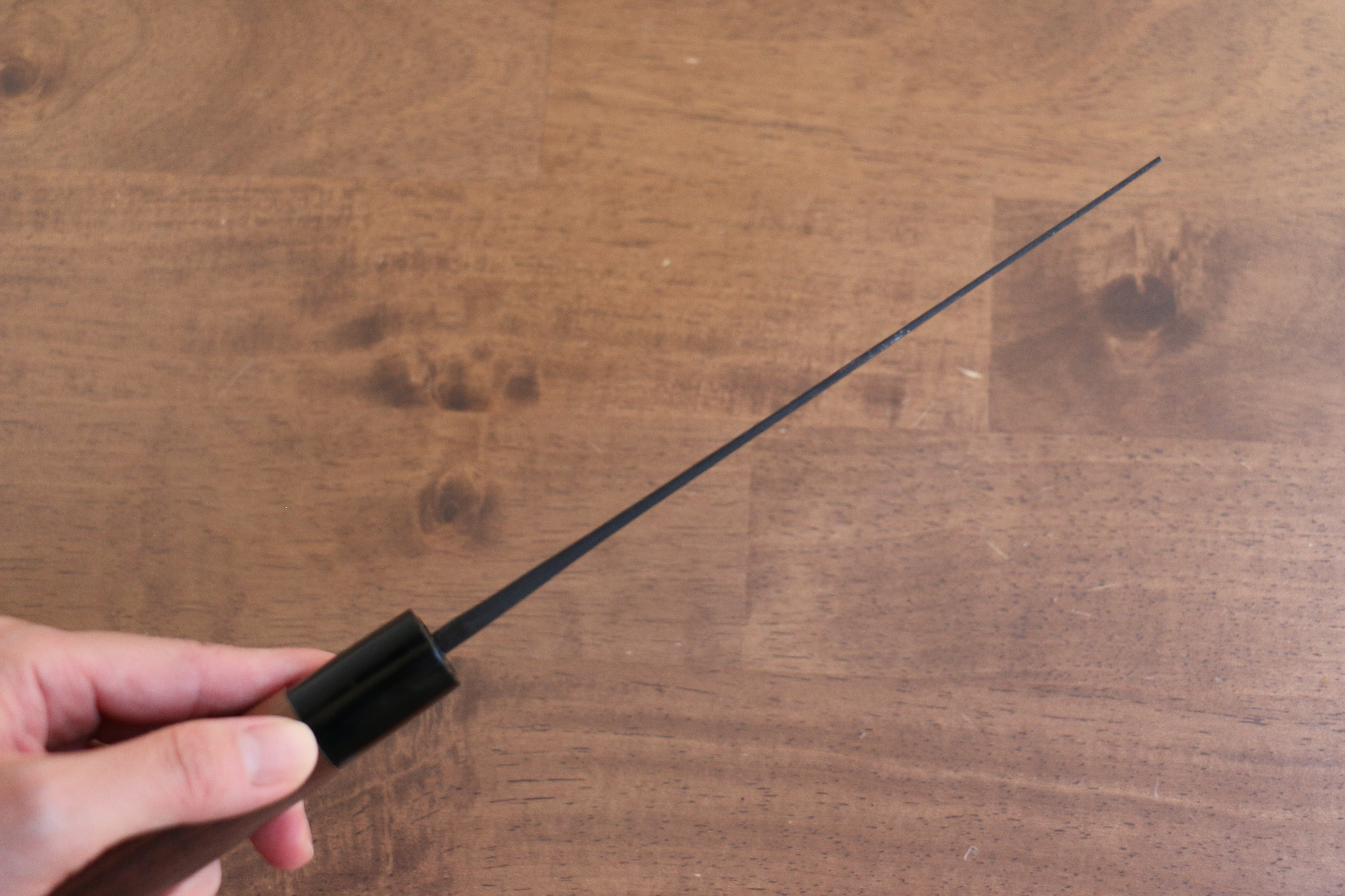 Nao Yamamoto Blue Steel Kurouchi Nakiri 165mm Walnut Handle - Japanny - Best Japanese Knife