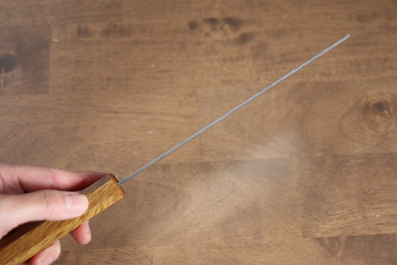 Seisuke Tsukikage AUS10 Migaki Finished Hammered Damascus Nakiri 170mm Oak Handle - Japanny - Best Japanese Knife