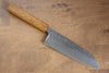 Seisuke Tsukikage AUS10 Migaki Finished Hammered Damascus Santoku 170mm Oak Handle - Japanny - Best Japanese Knife