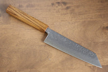  Seisuke Tsukikage AUS10 Migaki Finished Hammered Damascus Bunka 170mm Oak Handle - Japanny - Best Japanese Knife