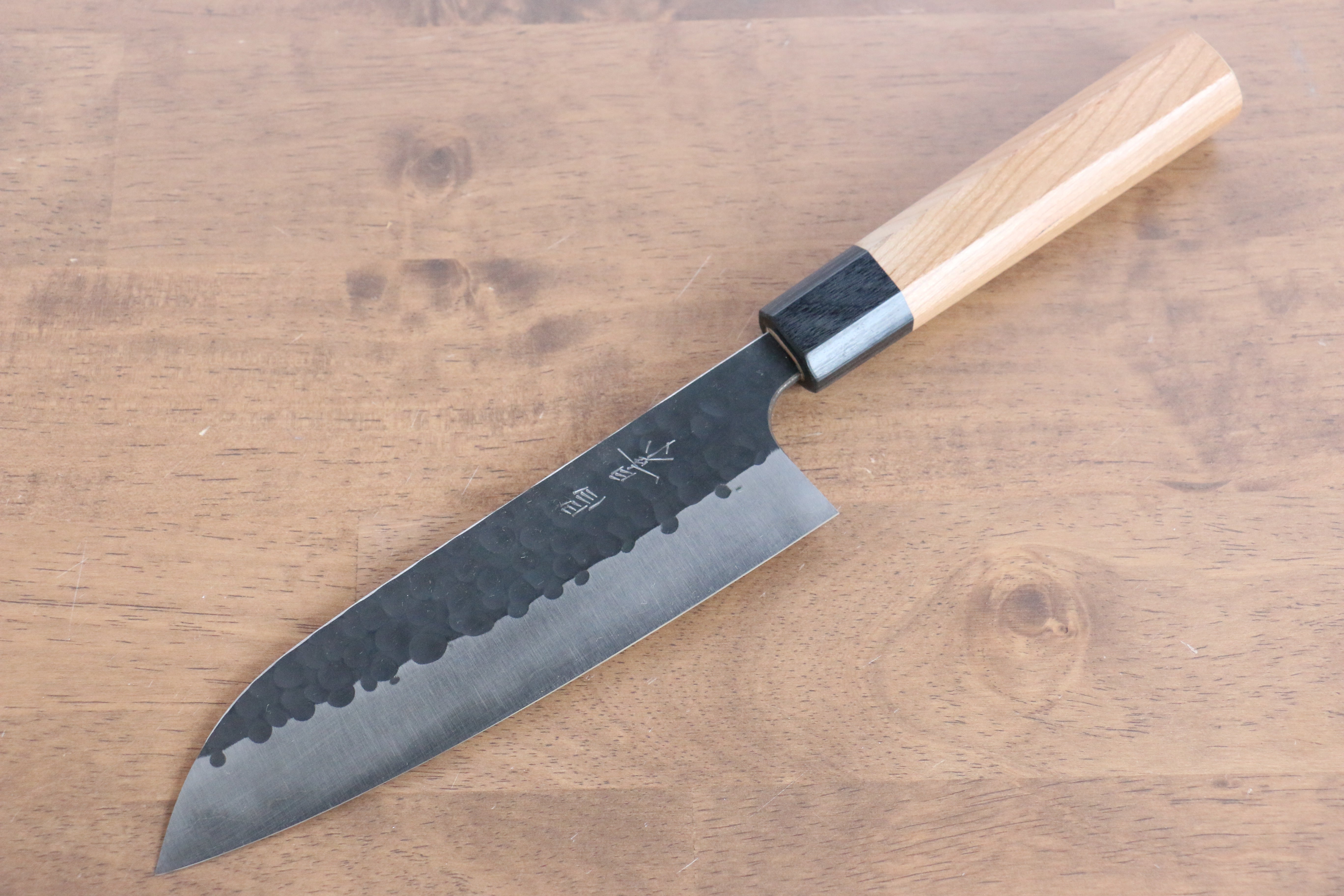 Masakage Koishi Blue Super Black Finished Santoku 165mm American Cherry Handle - Japanny - Best Japanese Knife