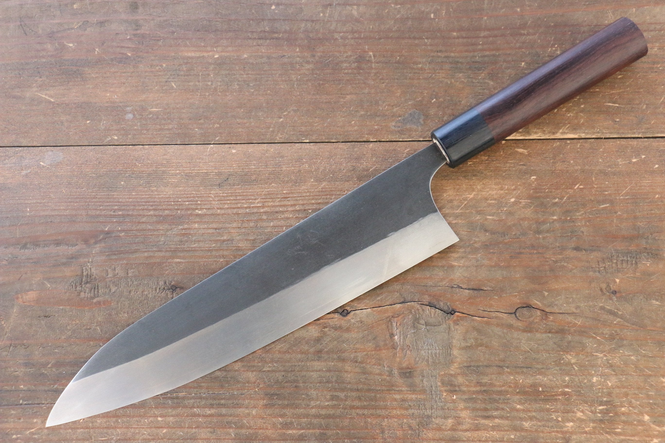 Shungo Ogata SG2 Kurouchi Black Finished Gyuto 240mm Shitan Handle - Japanny - Best Japanese Knife