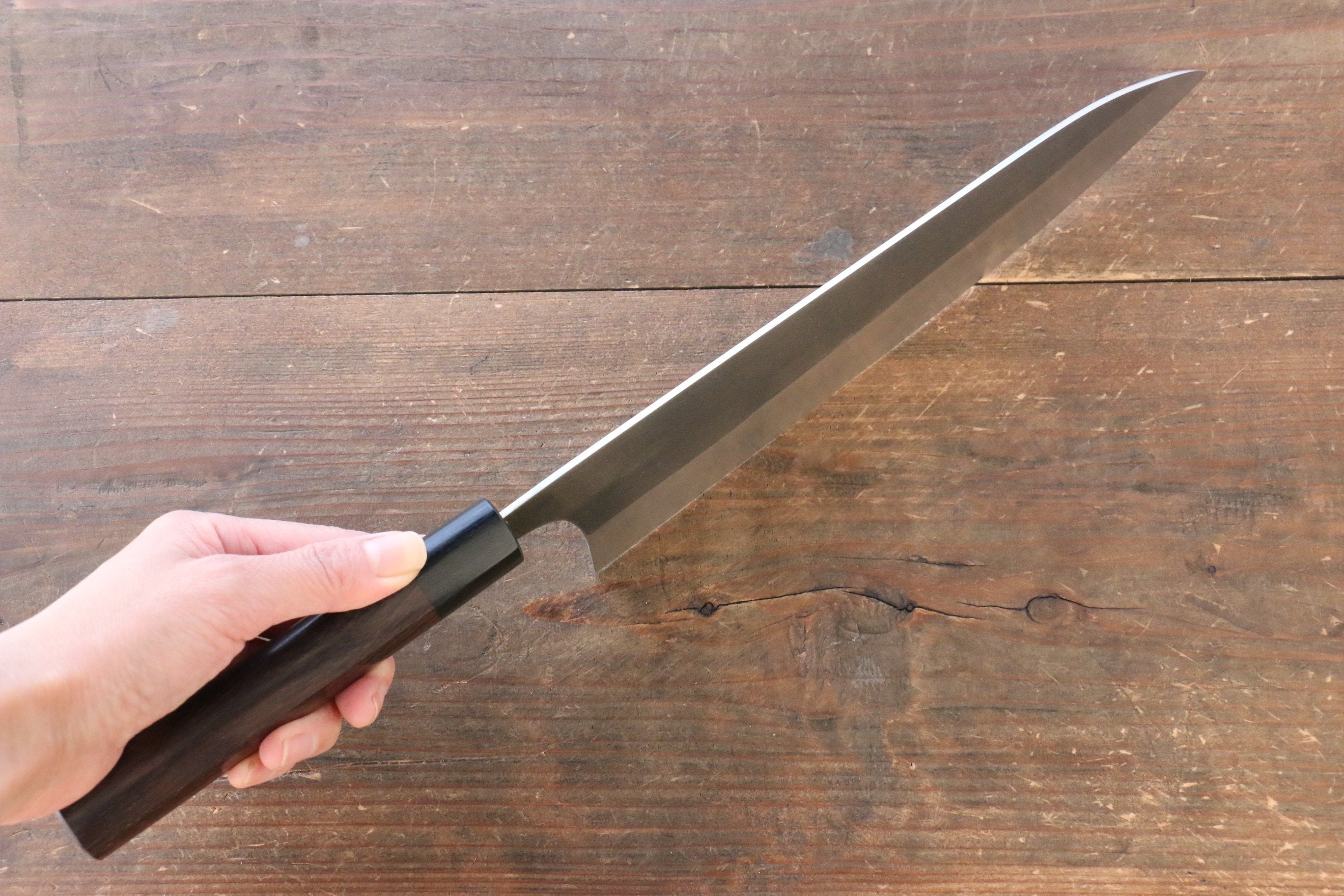 Shungo Ogata SG2 Kurouchi Black Finished Gyuto 240mm Shitan Handle - Japanny - Best Japanese Knife