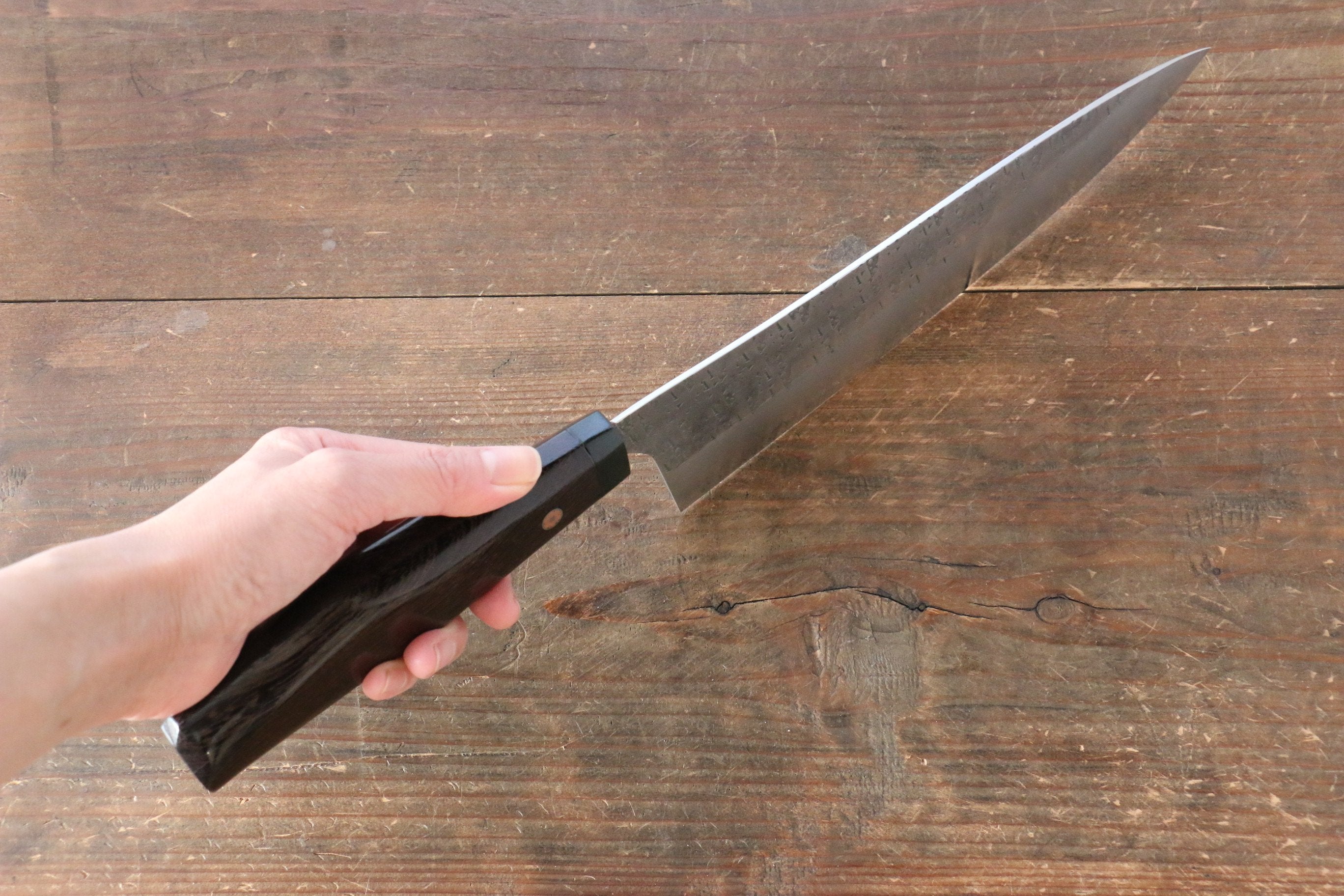 Shungo Ogata SG2 Hammered Gyuto 225mm Wenge Handle - Japanny - Best Japanese Knife